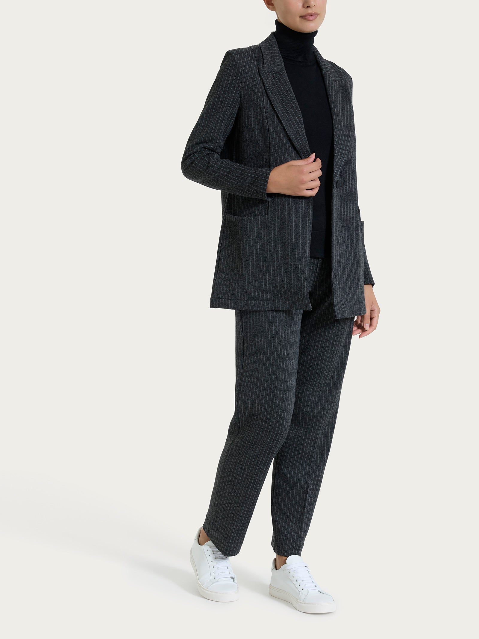 Ragno Compact Blazer Over Gessato Giacca Fant.Oscuro Mel