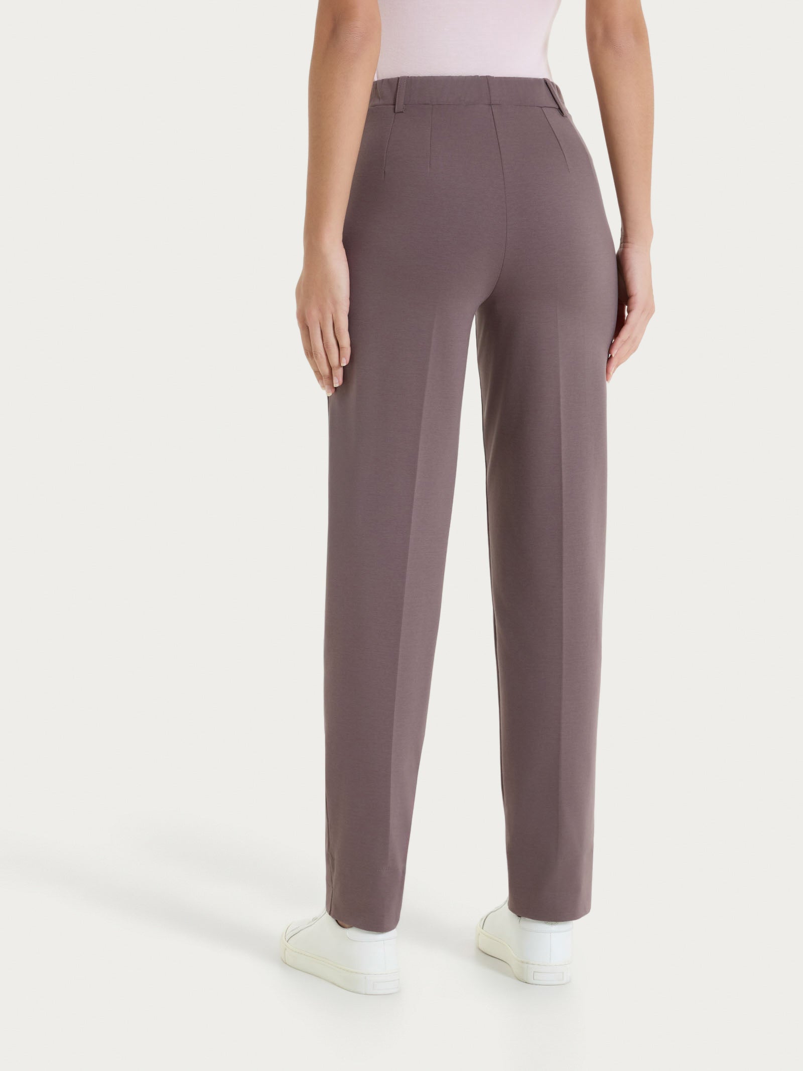 Ragno Compact Light pantalone a carota Plum Truffle con tasche