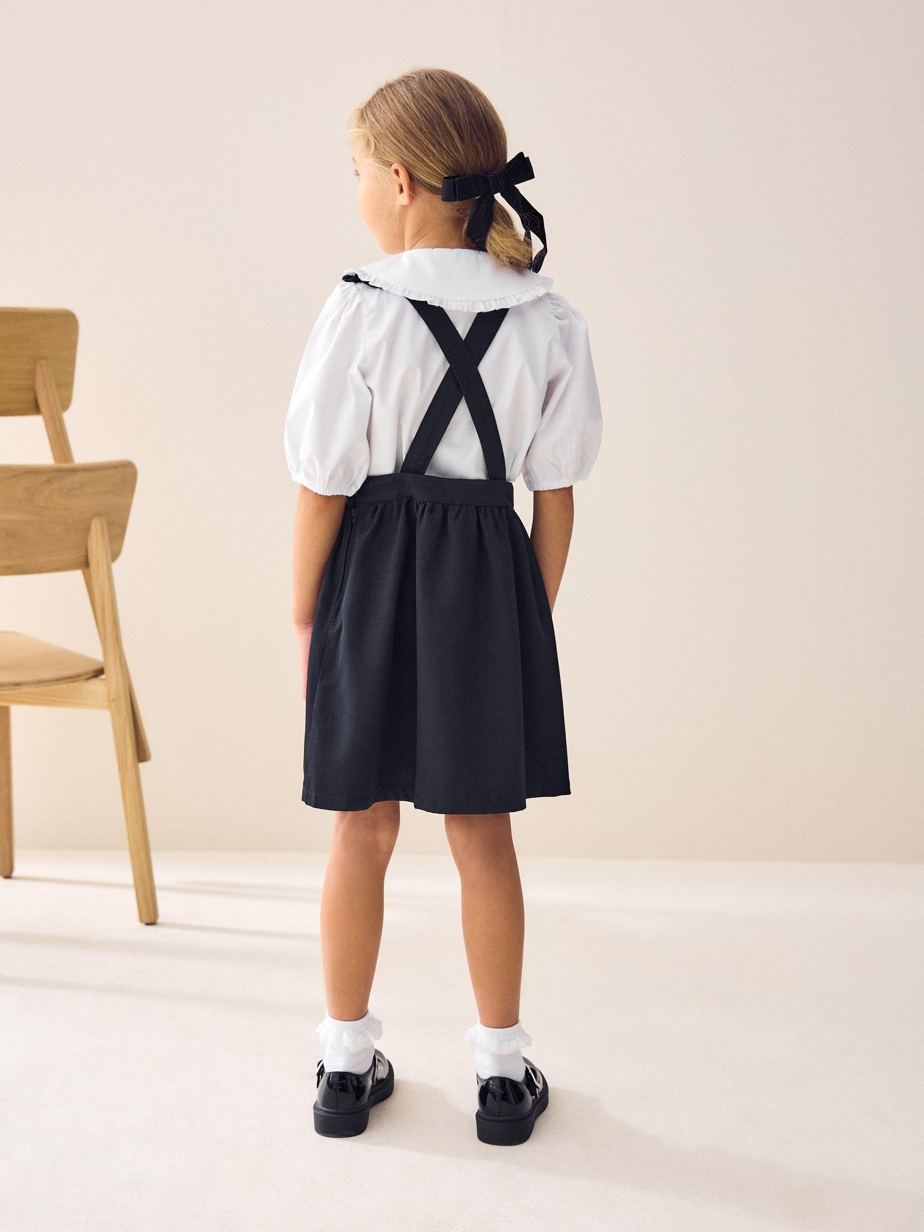 Next abito scamiciato scuola bambina volant grigio