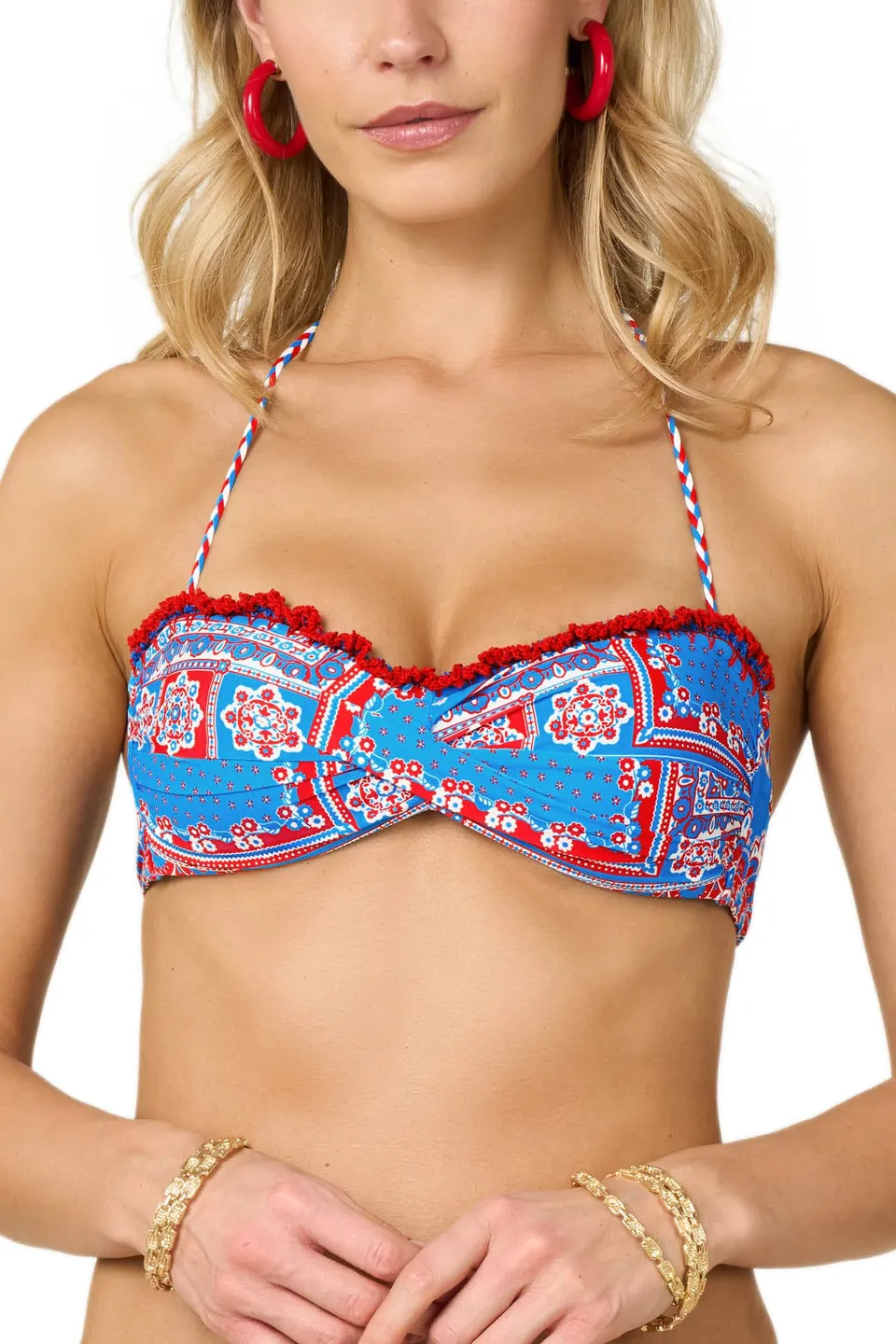 Goldenpoint Bandana Top Bikini Fascia Imbottito Multicolor