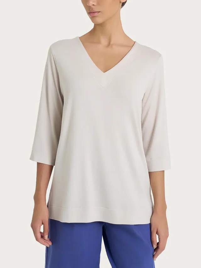 Ragno Viscosa Summer maglietta scollo V donna Champignon