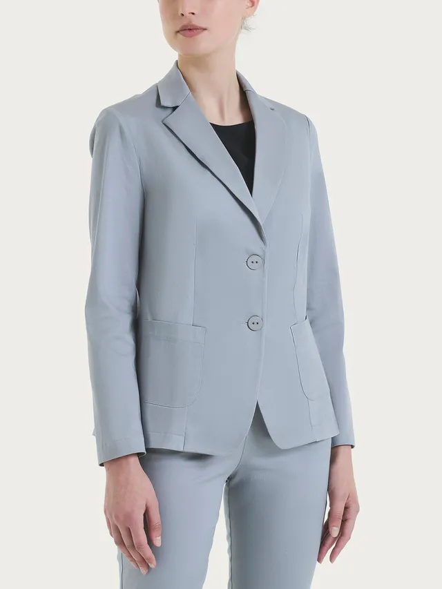 Ragno Satin Power Blazer Due Bottoni Ultimate Gray Cotone