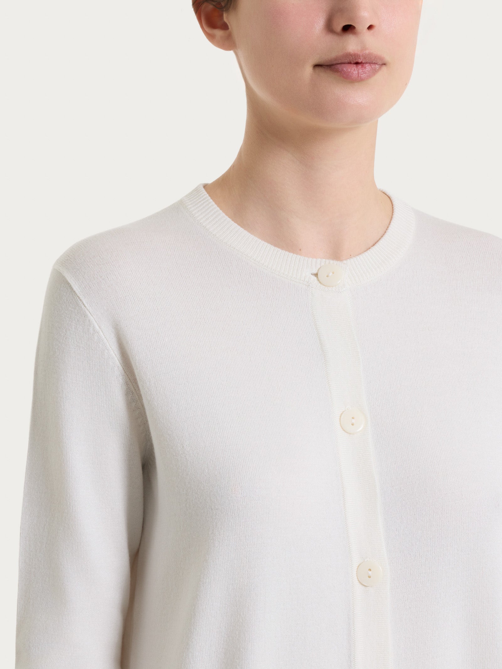 Ragno Summertime Cardigan con Bottoni Avorio misto viscosa
