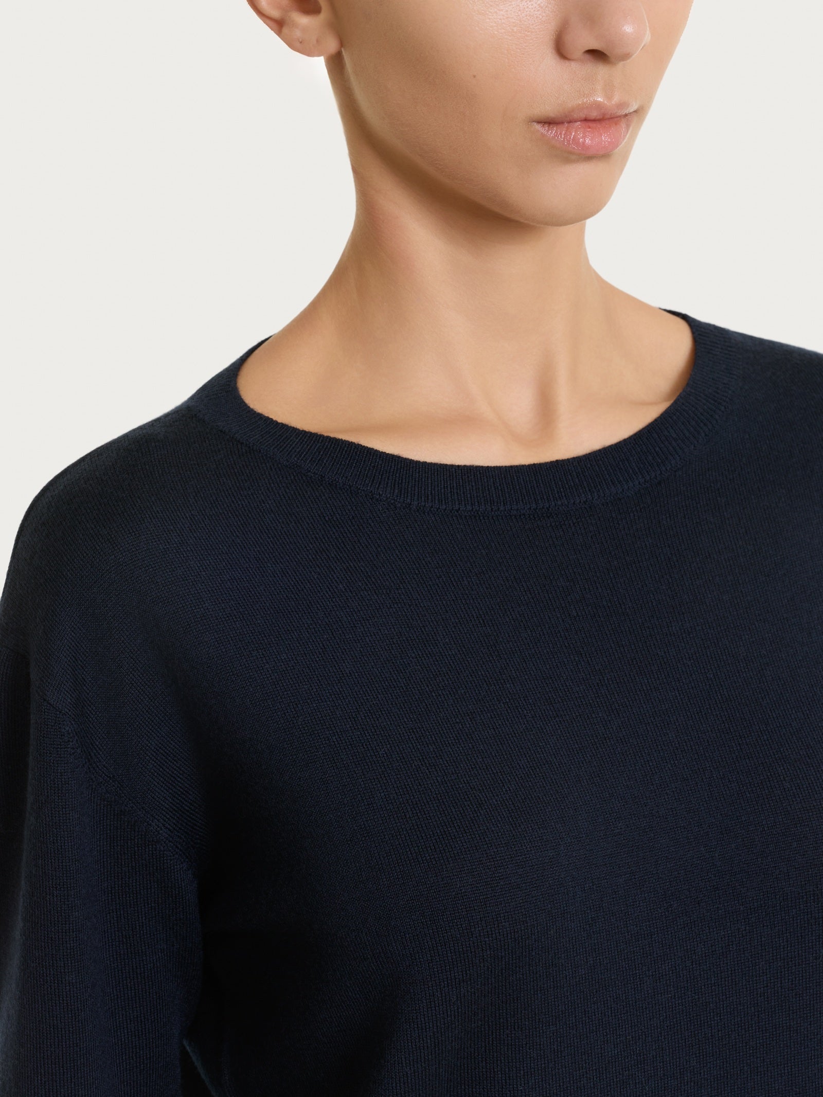 Ragno Merino Soft maglia scollo barchetta manica lunga bleu