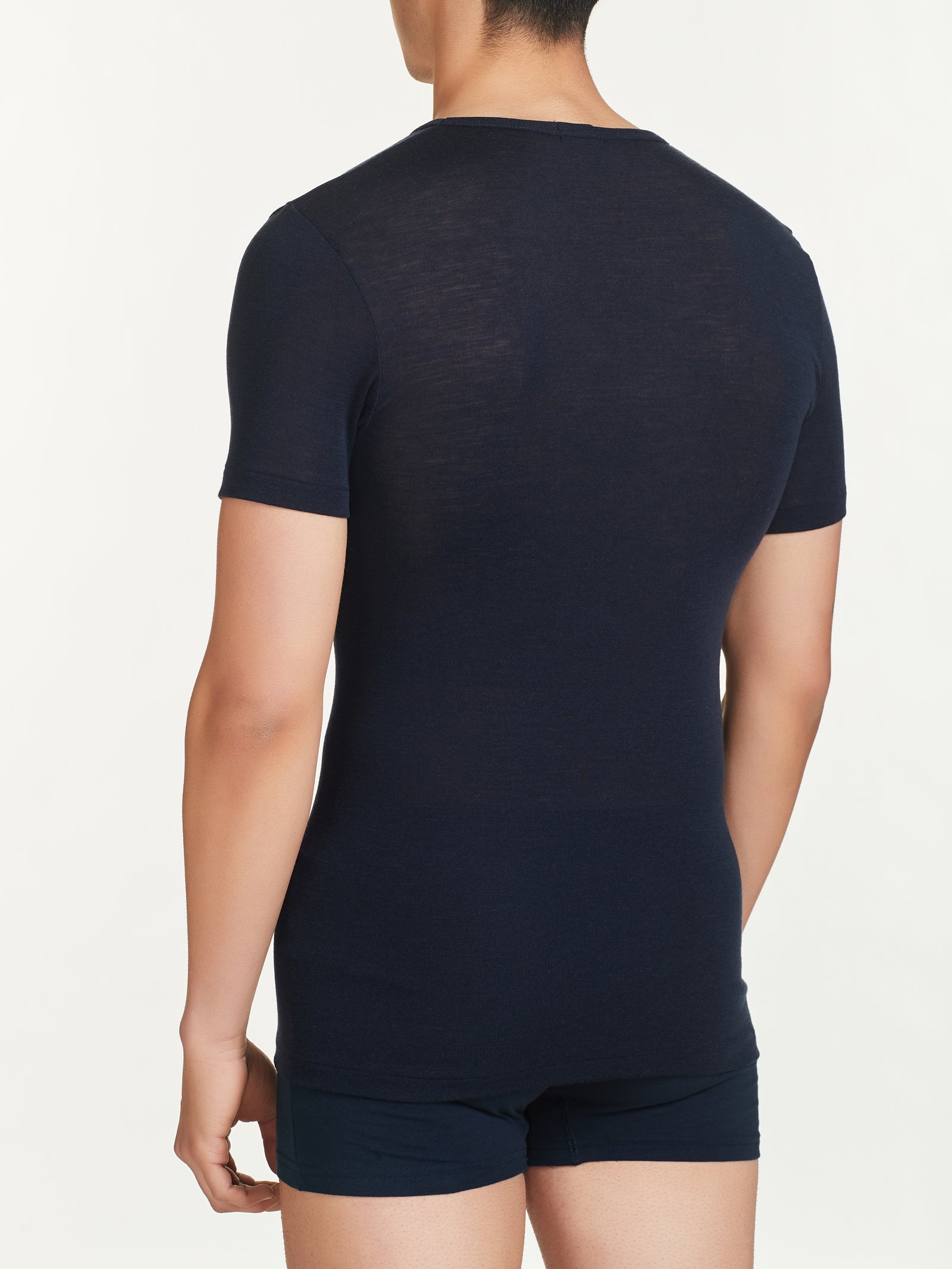 Ragno Wonderwool Maglietta Scollo V Blu Navy Pura Lana