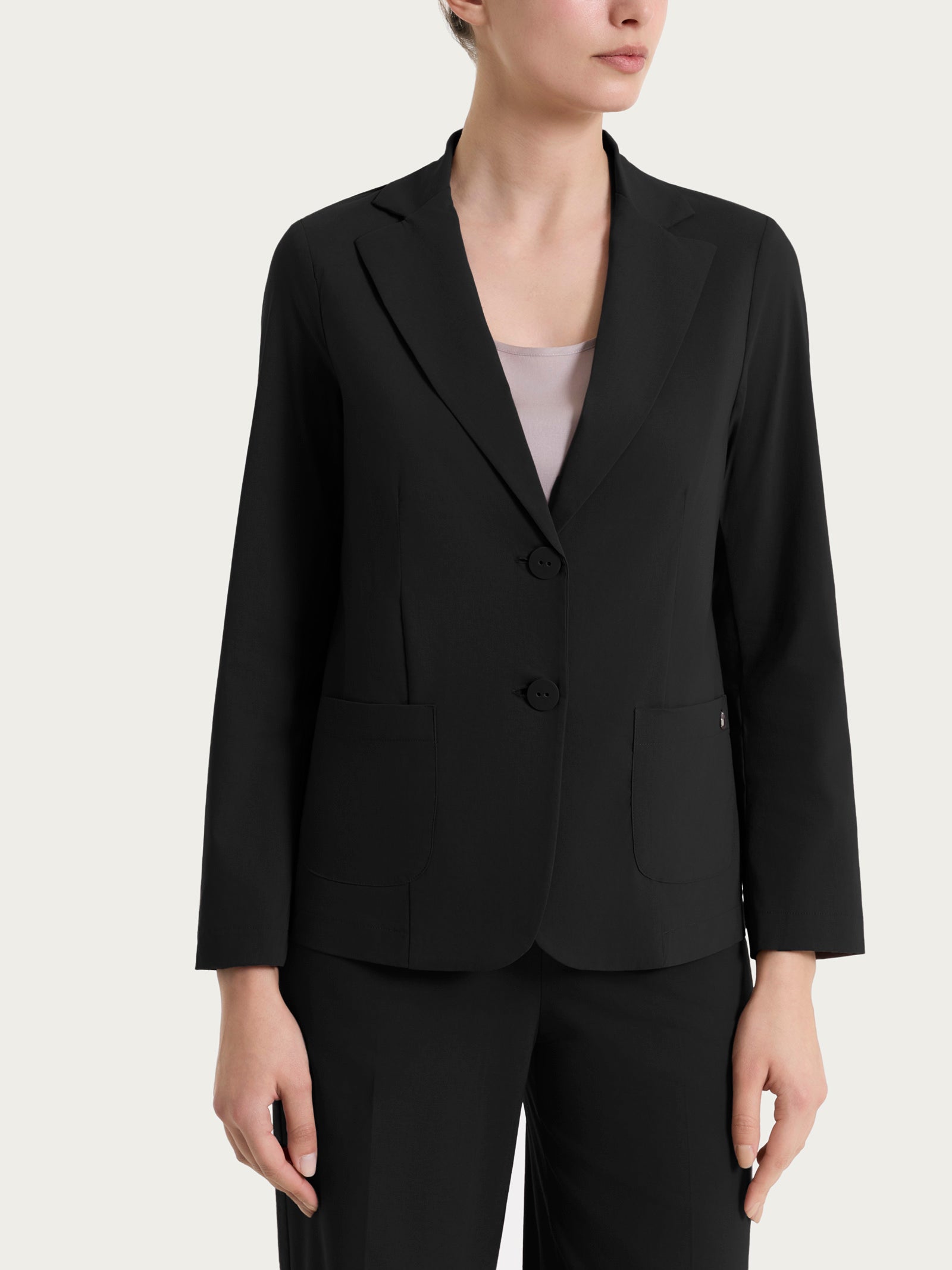 Ragno Super Fresh Blazer Due Bottoni Nero Cotone