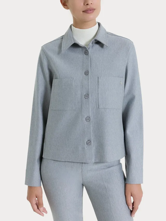 Ragno Compact Giacca Shacket Grigio Mel. Manica Lunga