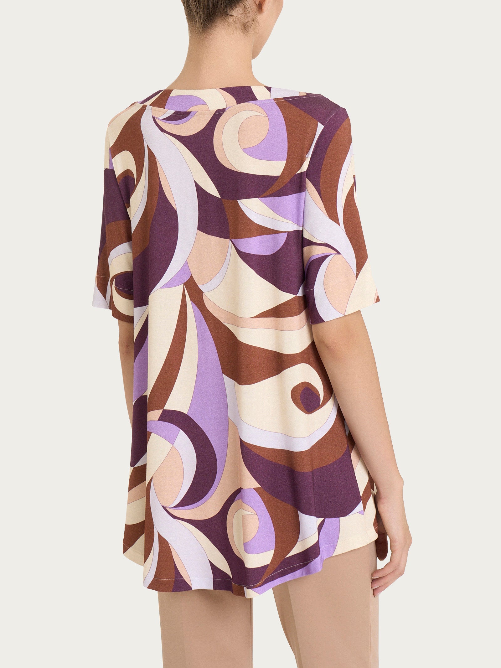 Ragno Viscosa Summer Collo Squadrato Maglietta Donna Plum Perfect