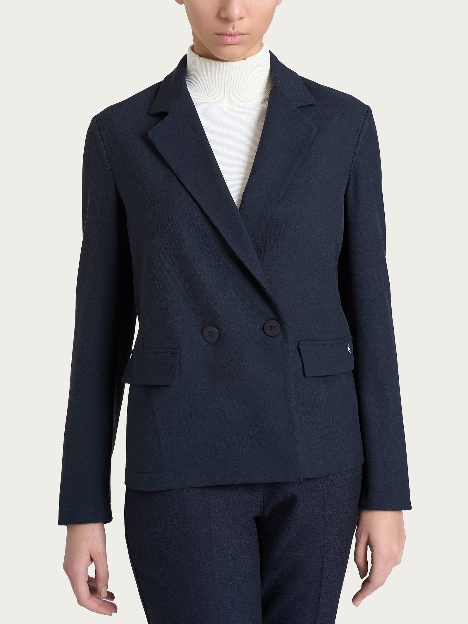 Ragno Compact Blazer Doppio Petto giacca blu melange