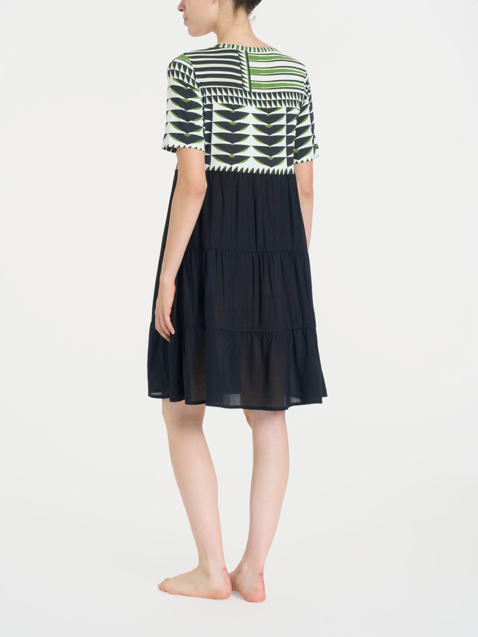 Ragno Viscosa Summer Vestito Balze Verde Fluido