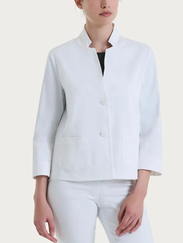 Ragno Satin Power Blazer Corto giacca bianco satin elasticizzato