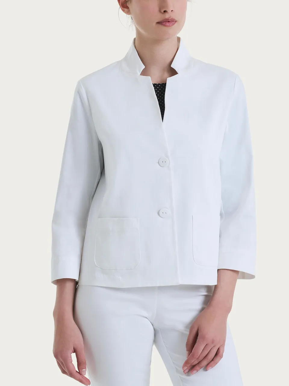 Ragno Satin Power Blazer Corto giacca bianco satin elasticizzato