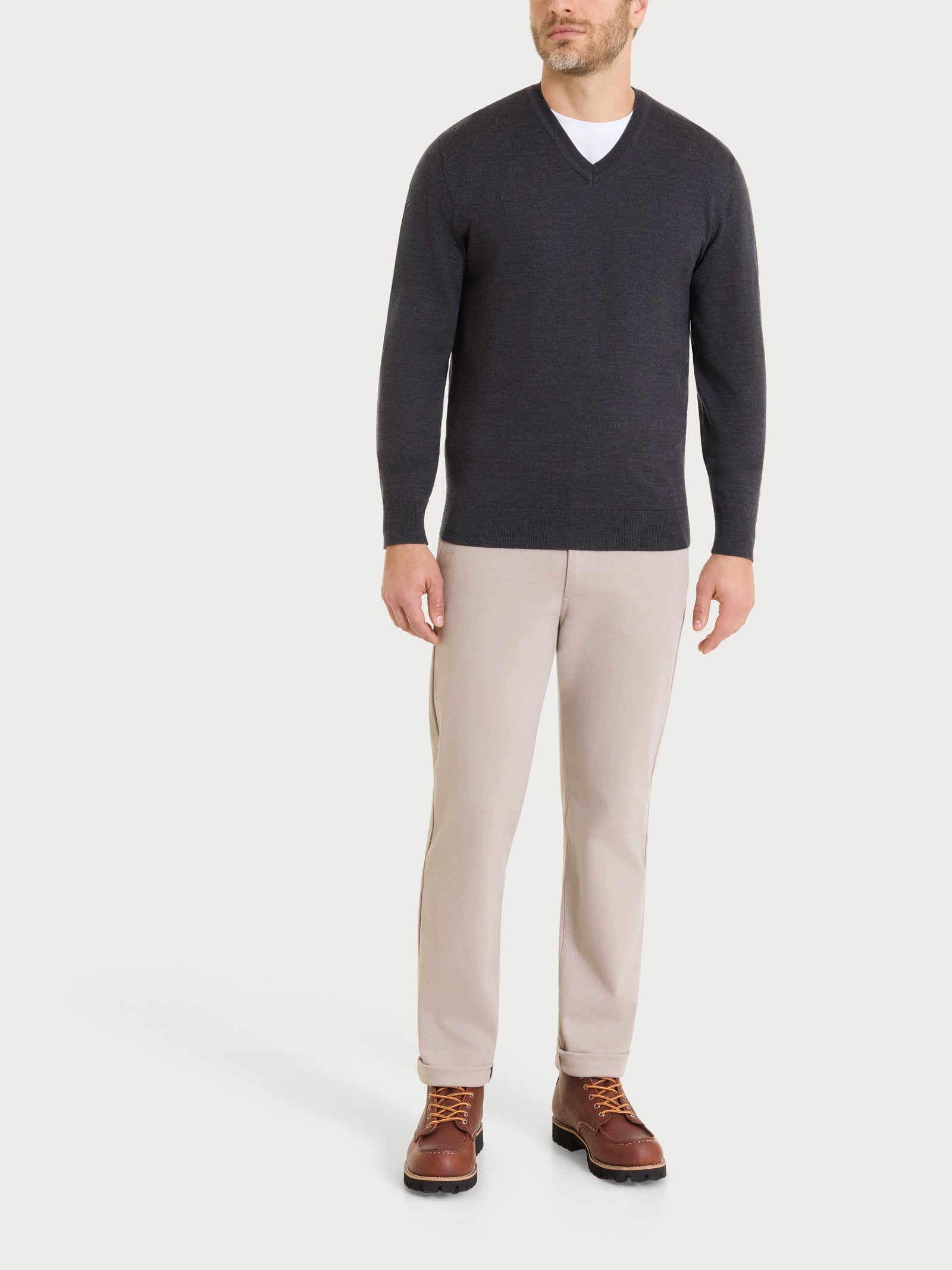 Ragno Merino Soft Maglia Scollo V Oscuro Mel. leggera