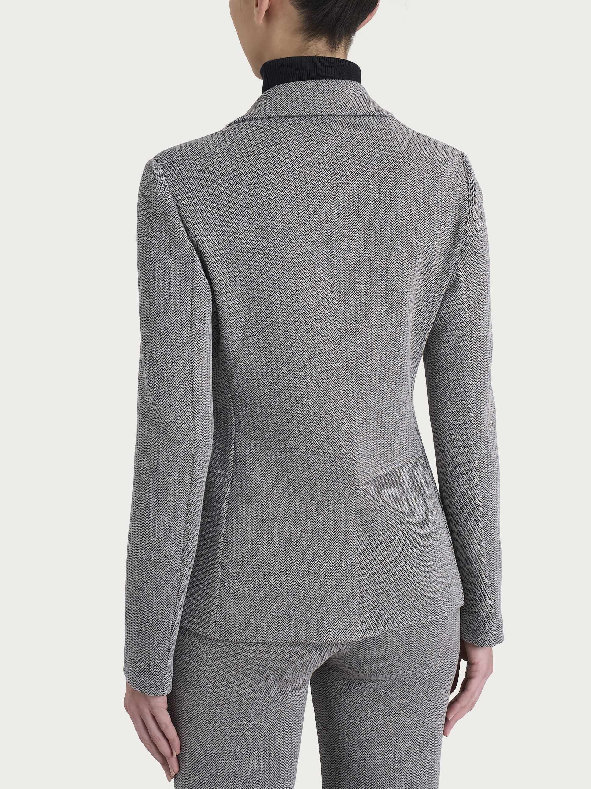 Ragno Compact Blazer Spina Pesce Donna Eco Jacquard Marrone