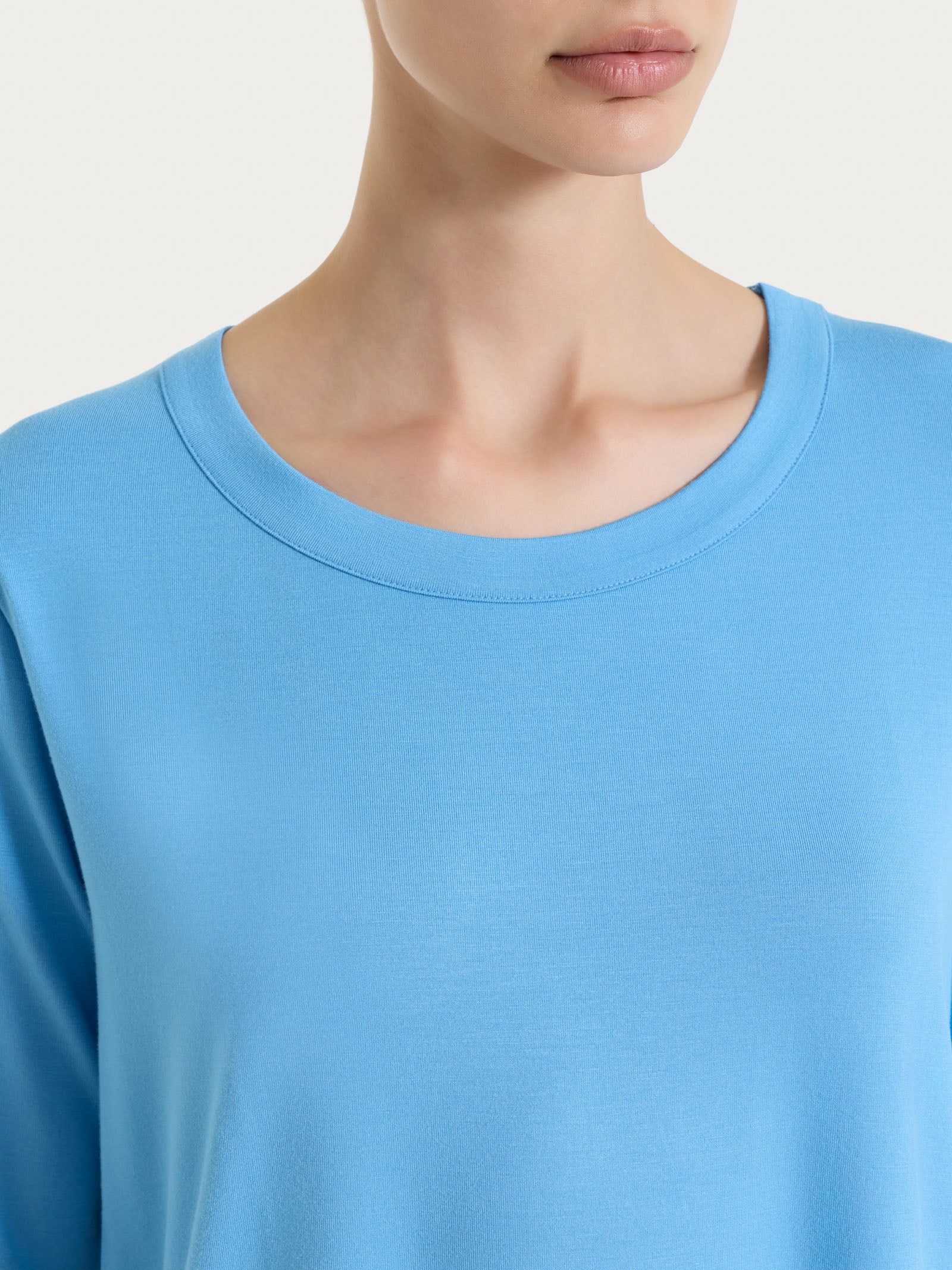 Ragno Viscosa Summer maglietta girocollo Azure Blue manica 3/4
