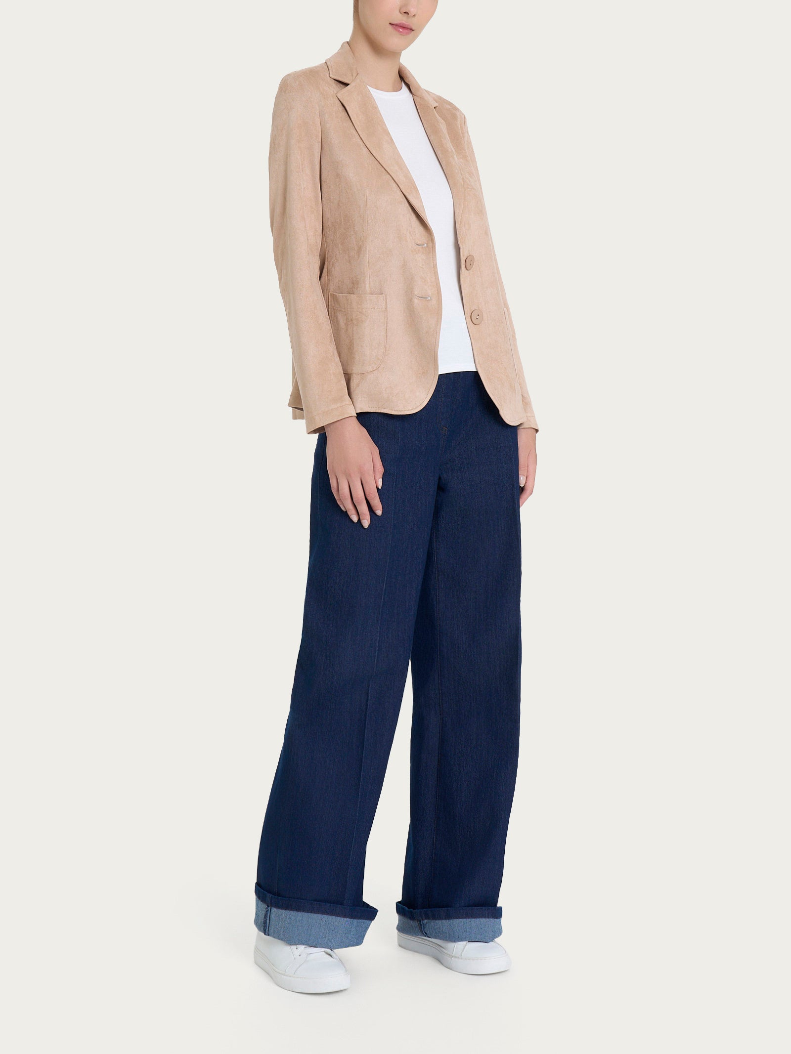 Ragno Compact Blazer 2 Bottoni Eco Suede Warm Taupe