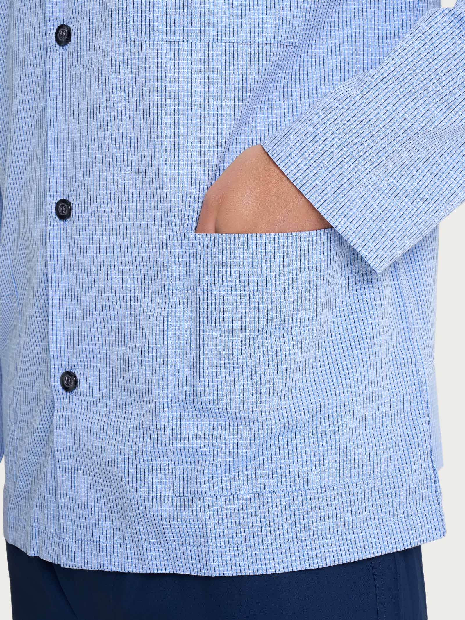 Ragno Pigiama Lungo Aperto cotone blu Fant Heather