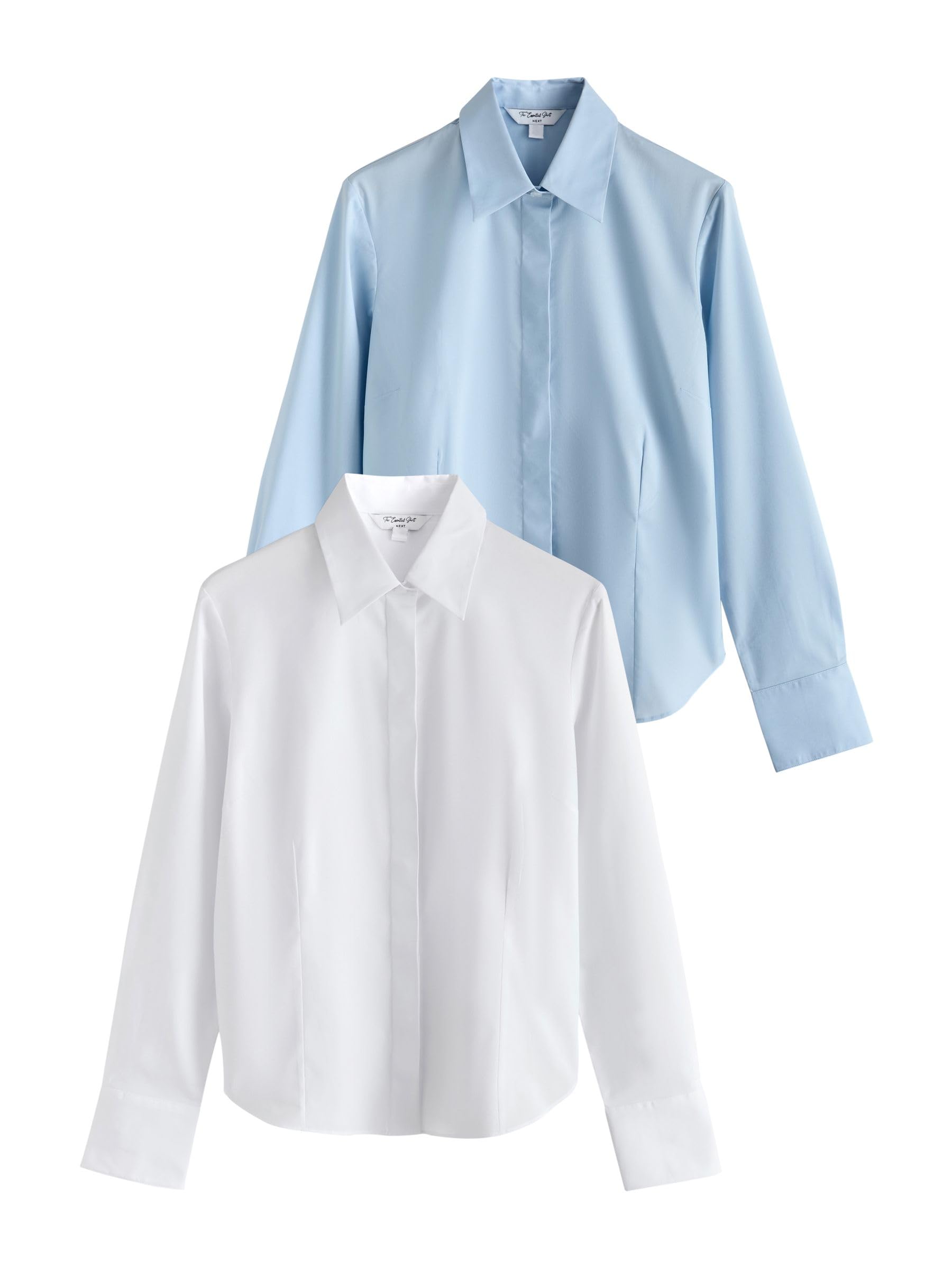 Next Basic camicia manica lunga donna taglia 36 confezione da 2 aderente