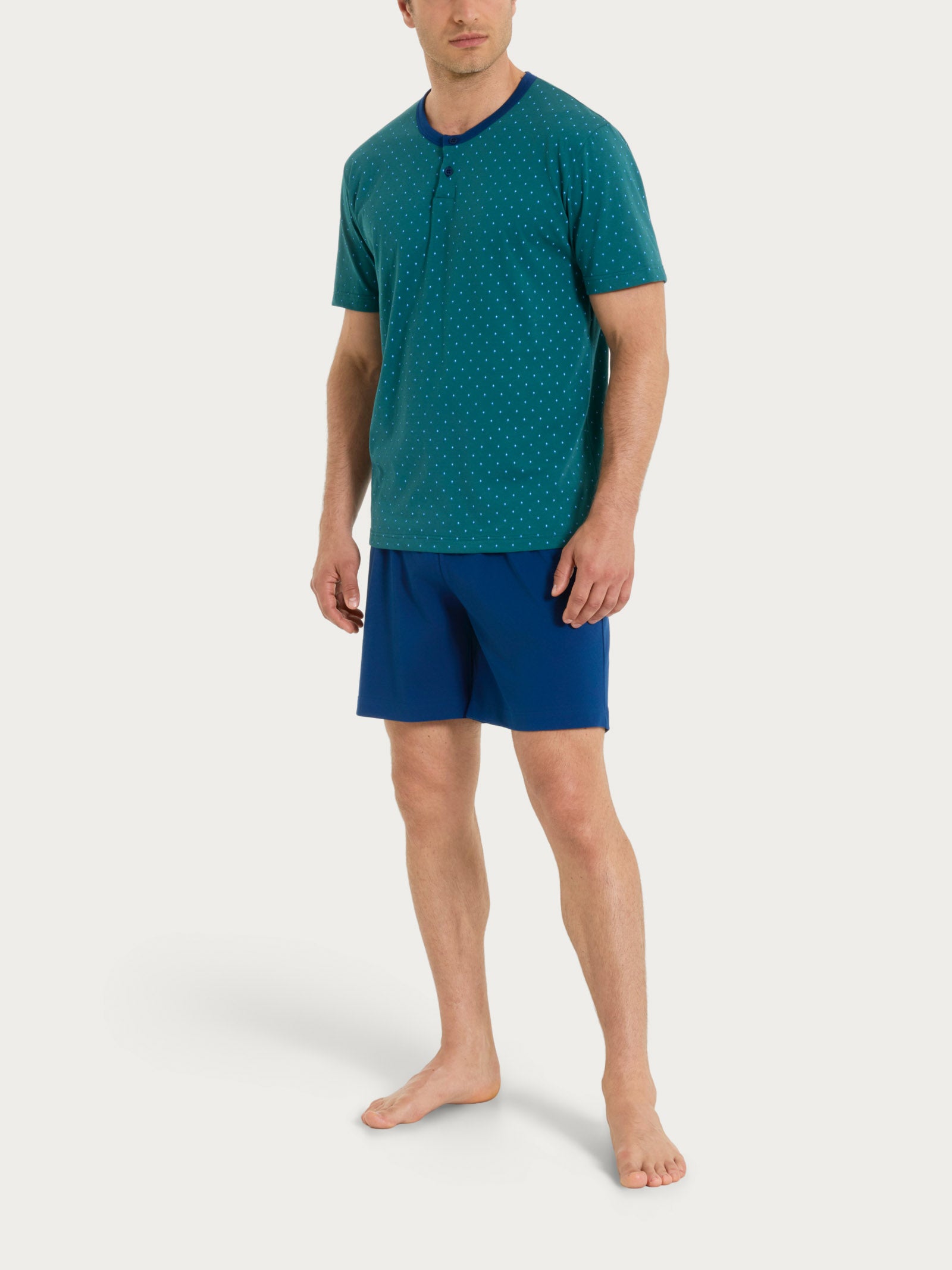 Ragno Jersey Cotone Pigiama Trittico Micro Rombi Verde