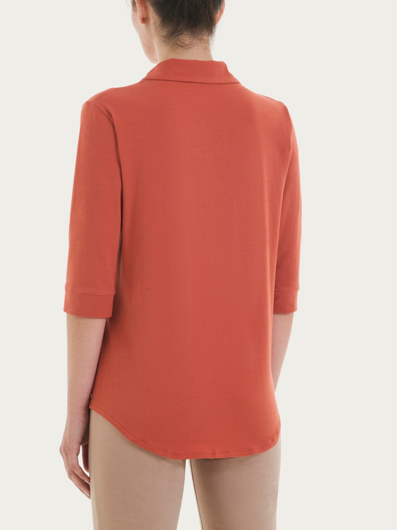 Ragno Ultralight camicia 3/4 Burnt Brick cotone