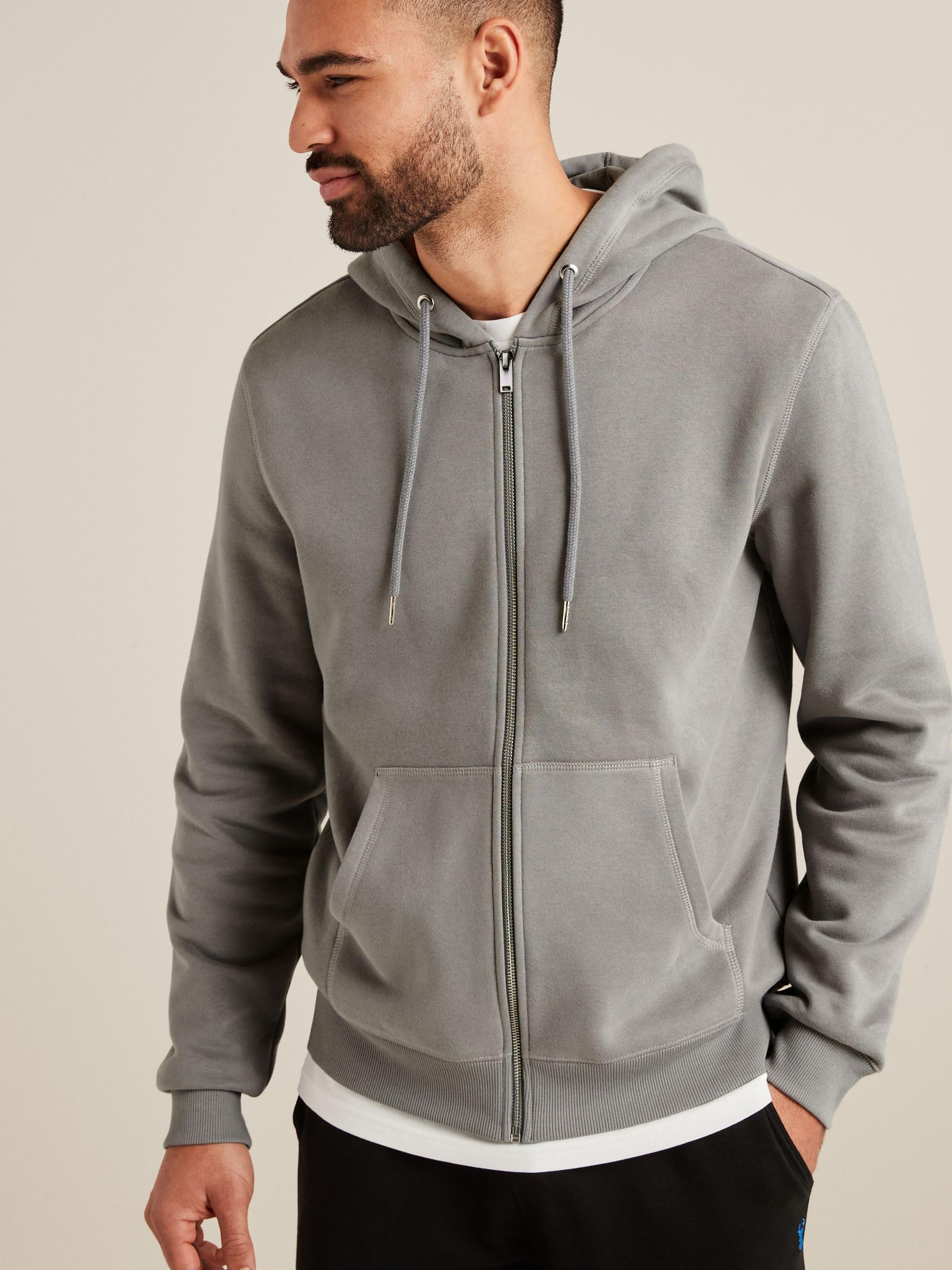 Next Zip-Up felpa uomo con cappuccio in misto cotone