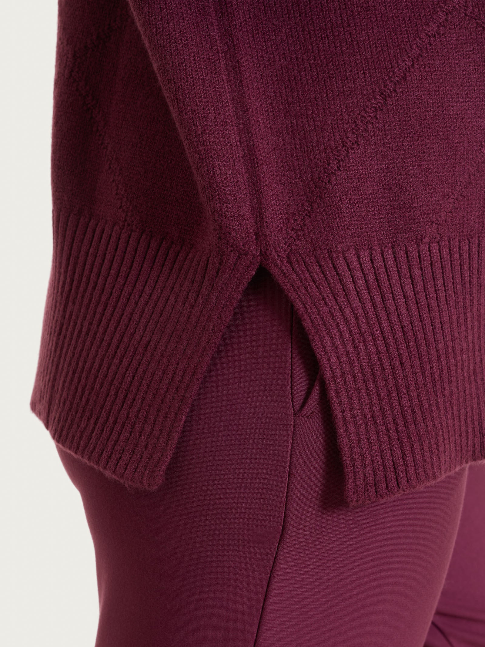 Ragno Super Soft Maglia Girocollo Check Viola Fig Calda