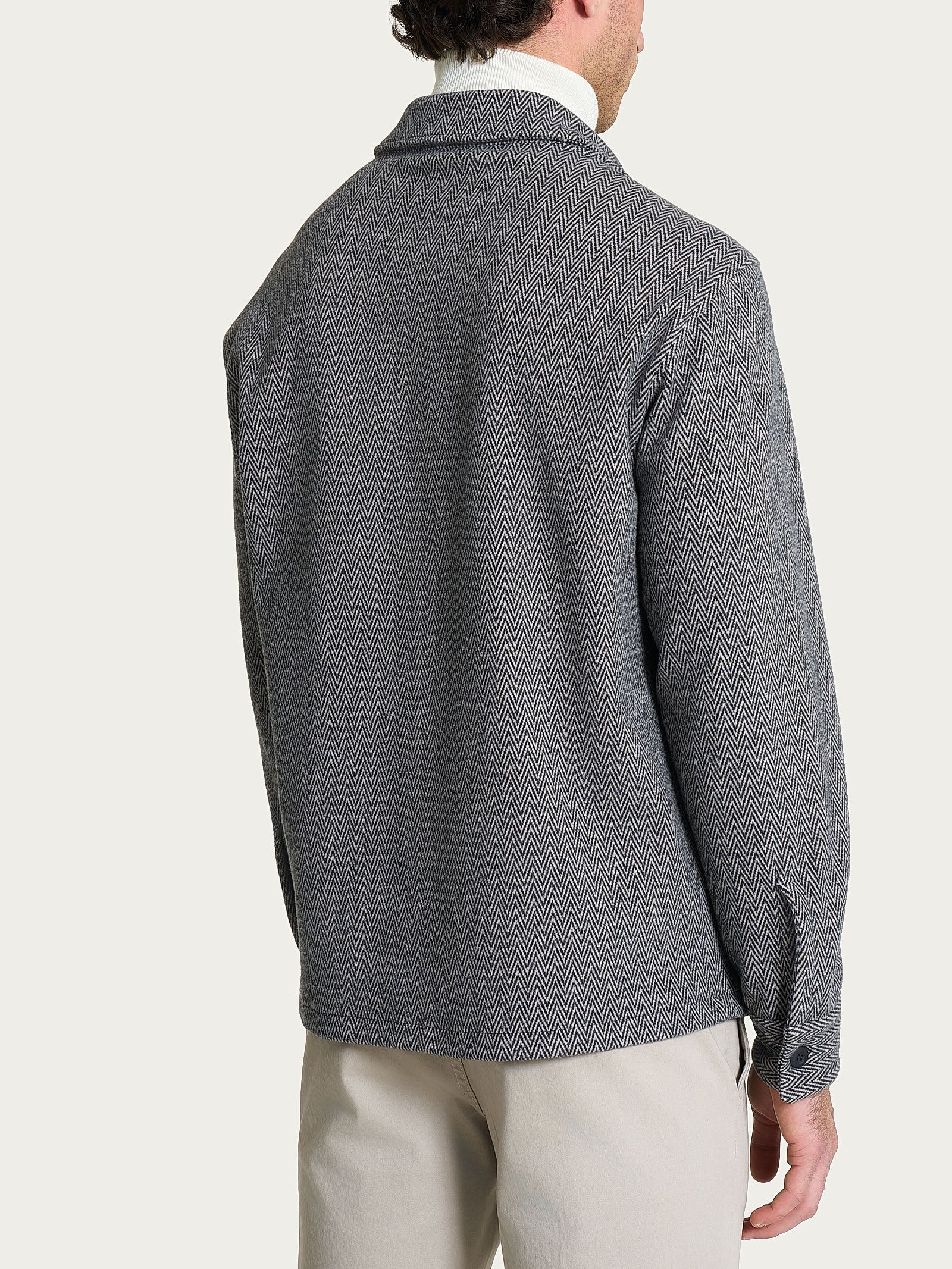 Ragno Jacquard Shacket Uomo Fant.Ardesia Mel. Misto Cotone