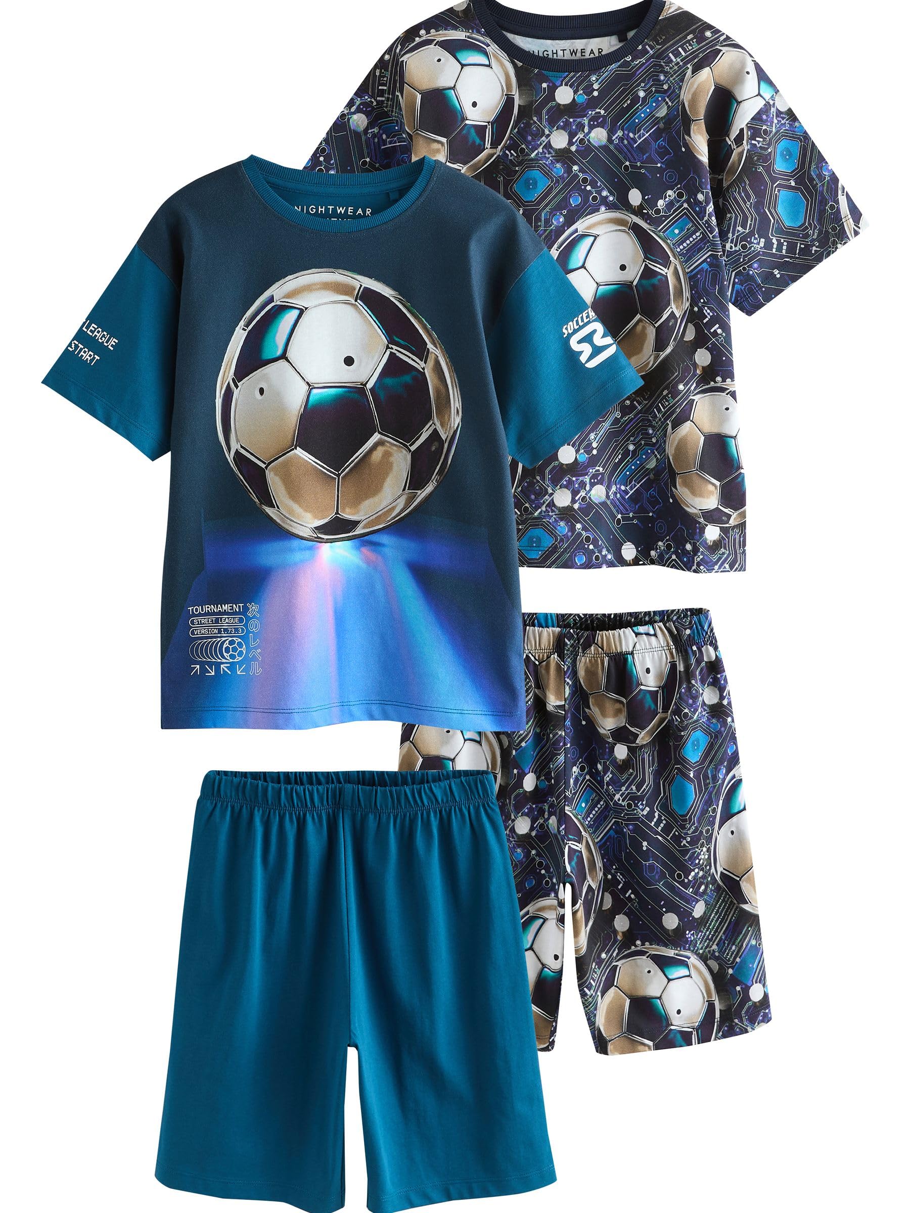 Next bambino 2 pigiami corti cotone 146 calcio