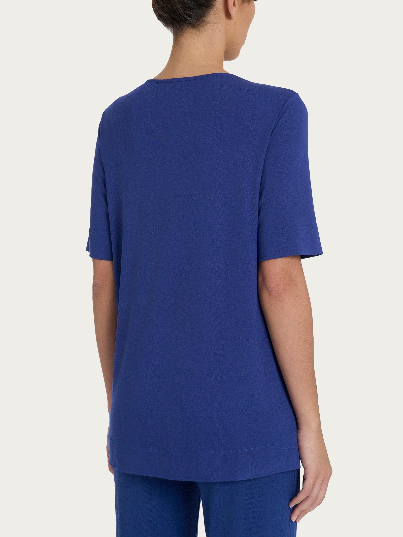 Ragno Viscosa Summer maglietta donna Blueberry scollo V
