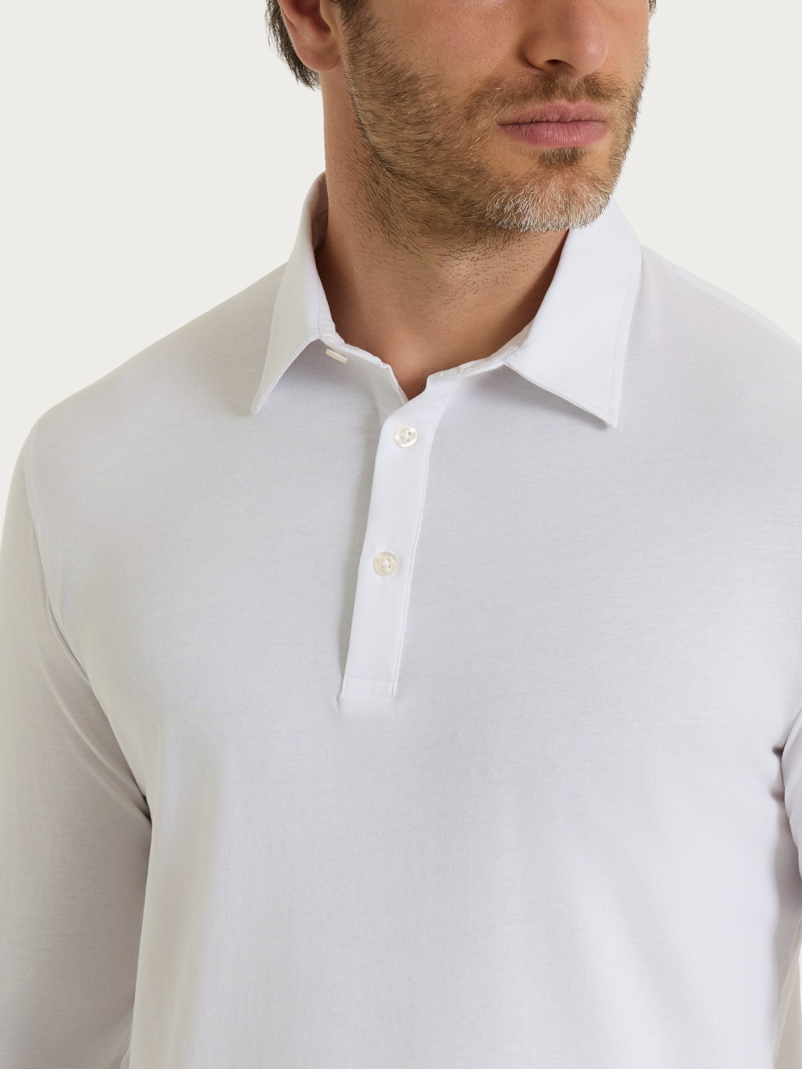 Ragno Ultralight Polo manica lunga cotone Bianco