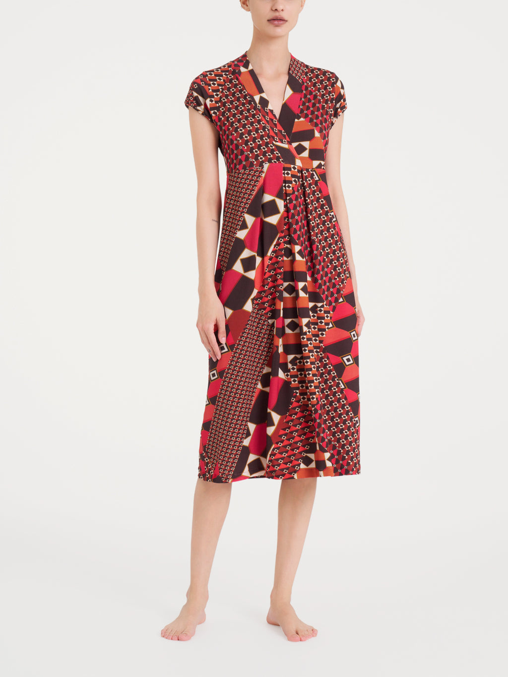 Ragno Viscosa Summer abito lungo donna incrociato fantasia spice
