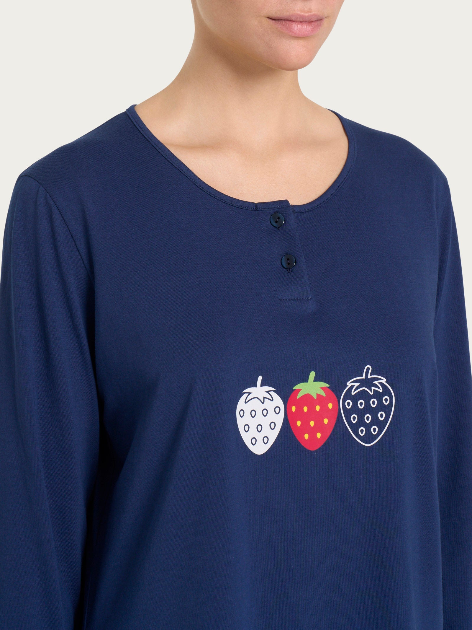 Ragno Sweet Emotion pigiama serafino cotone blu Naval Academy