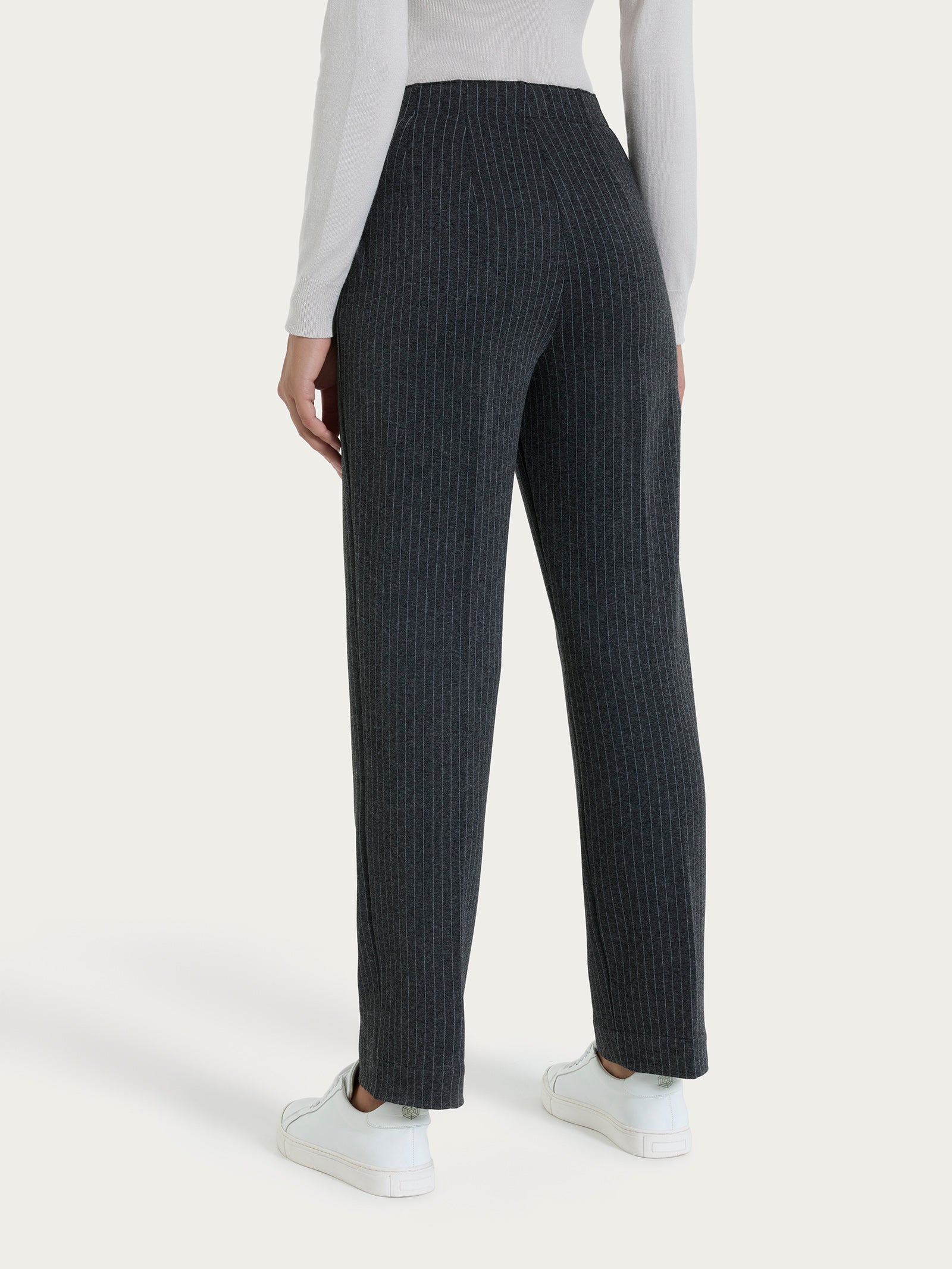 Ragno The Straight Leg pantalone gessato Fant.Oscuro Mel