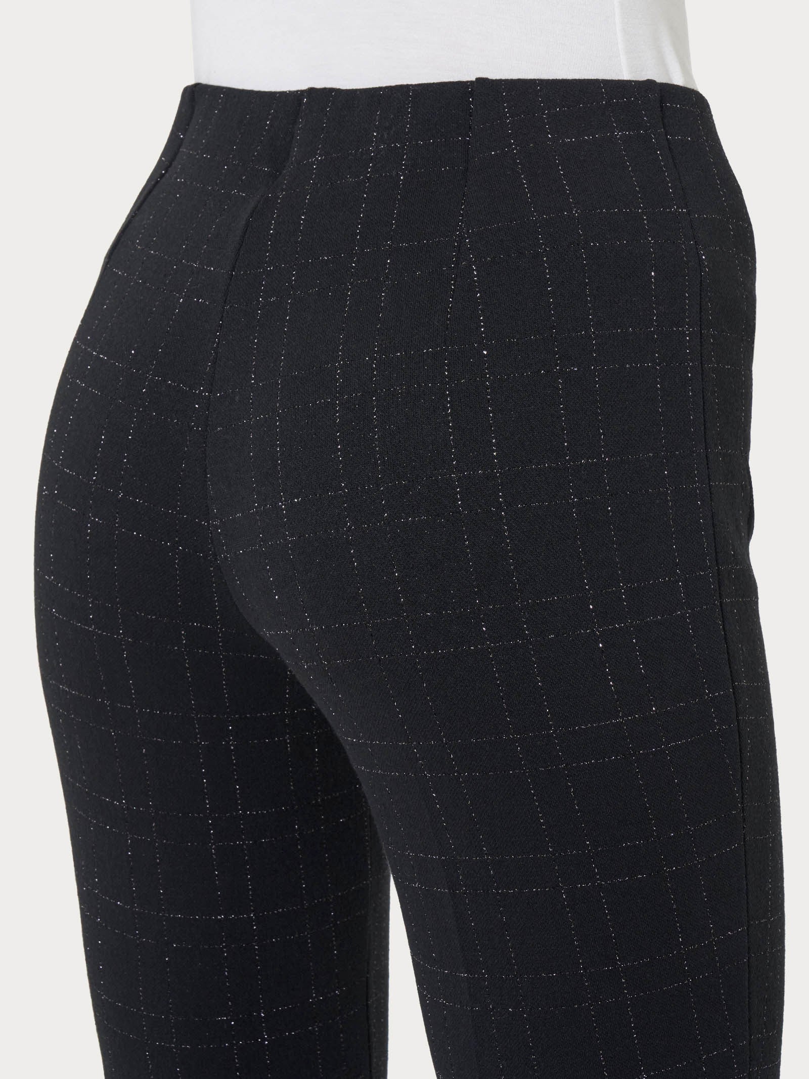 Ragno Eco Jacquard Pantalone Sigaretta Nero fantasia check
