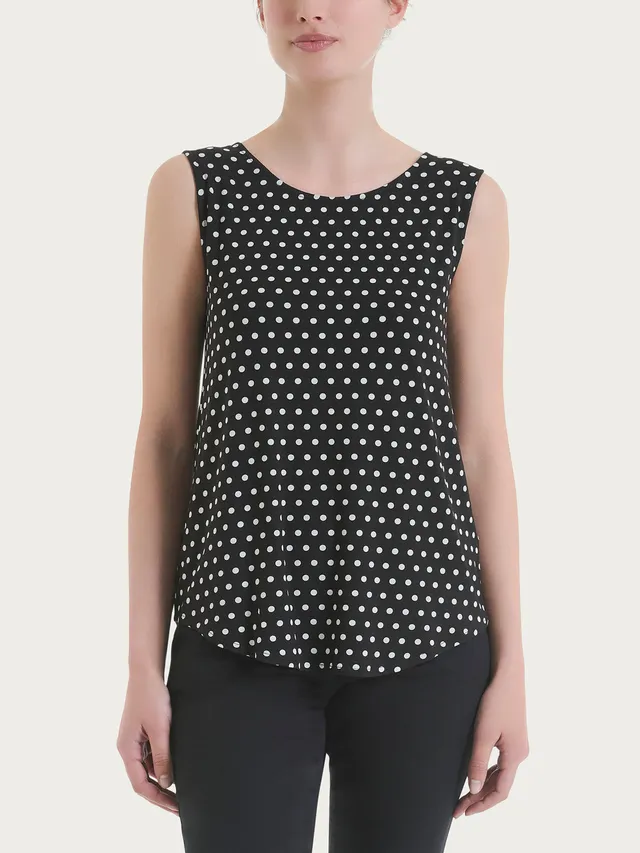 Ragno Viscosa Summer canotta donna a pois nero viscosa elasticizzata