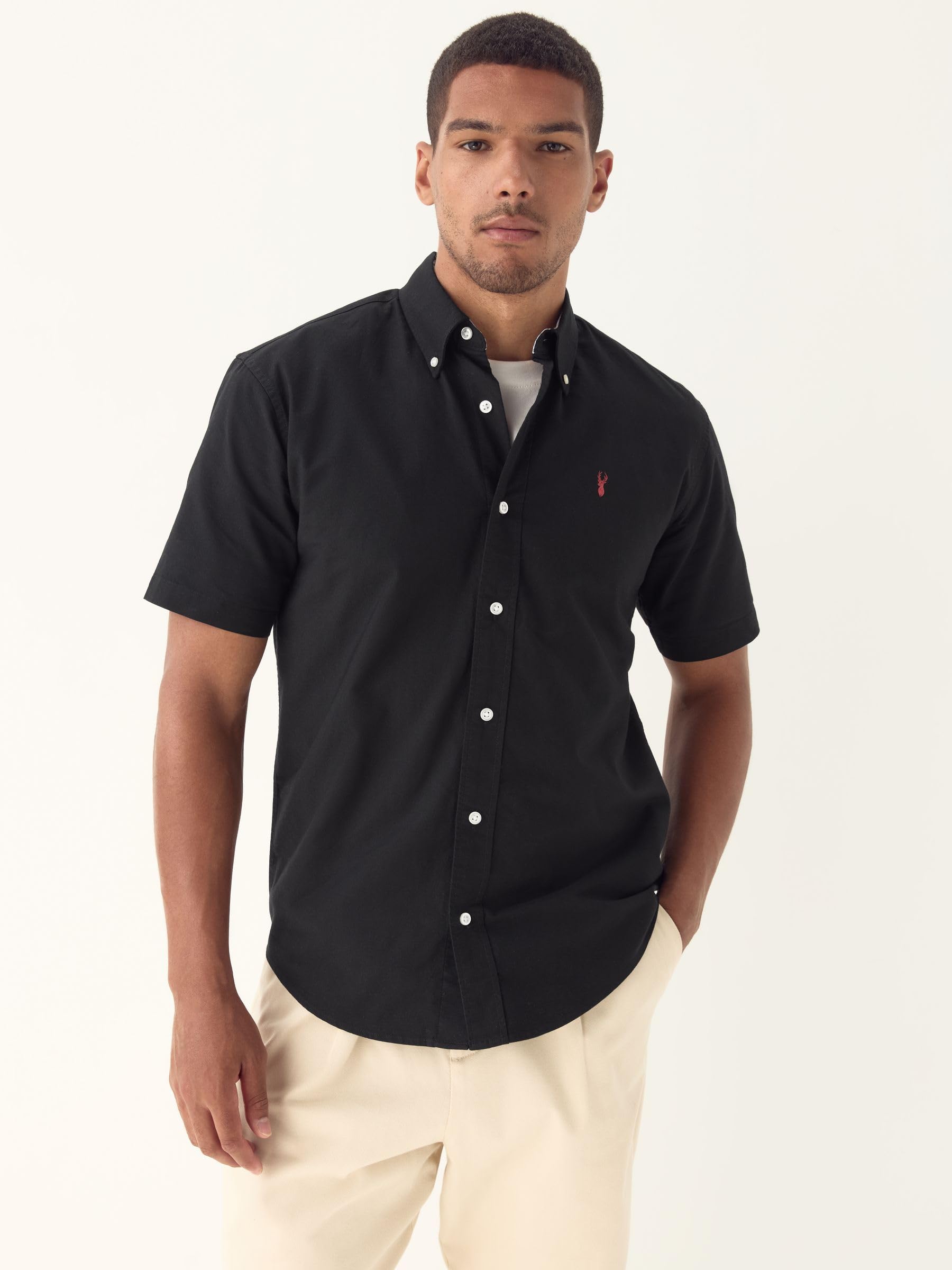 Next Camicia Oxford Maniche Corte Uomo M Nera regular