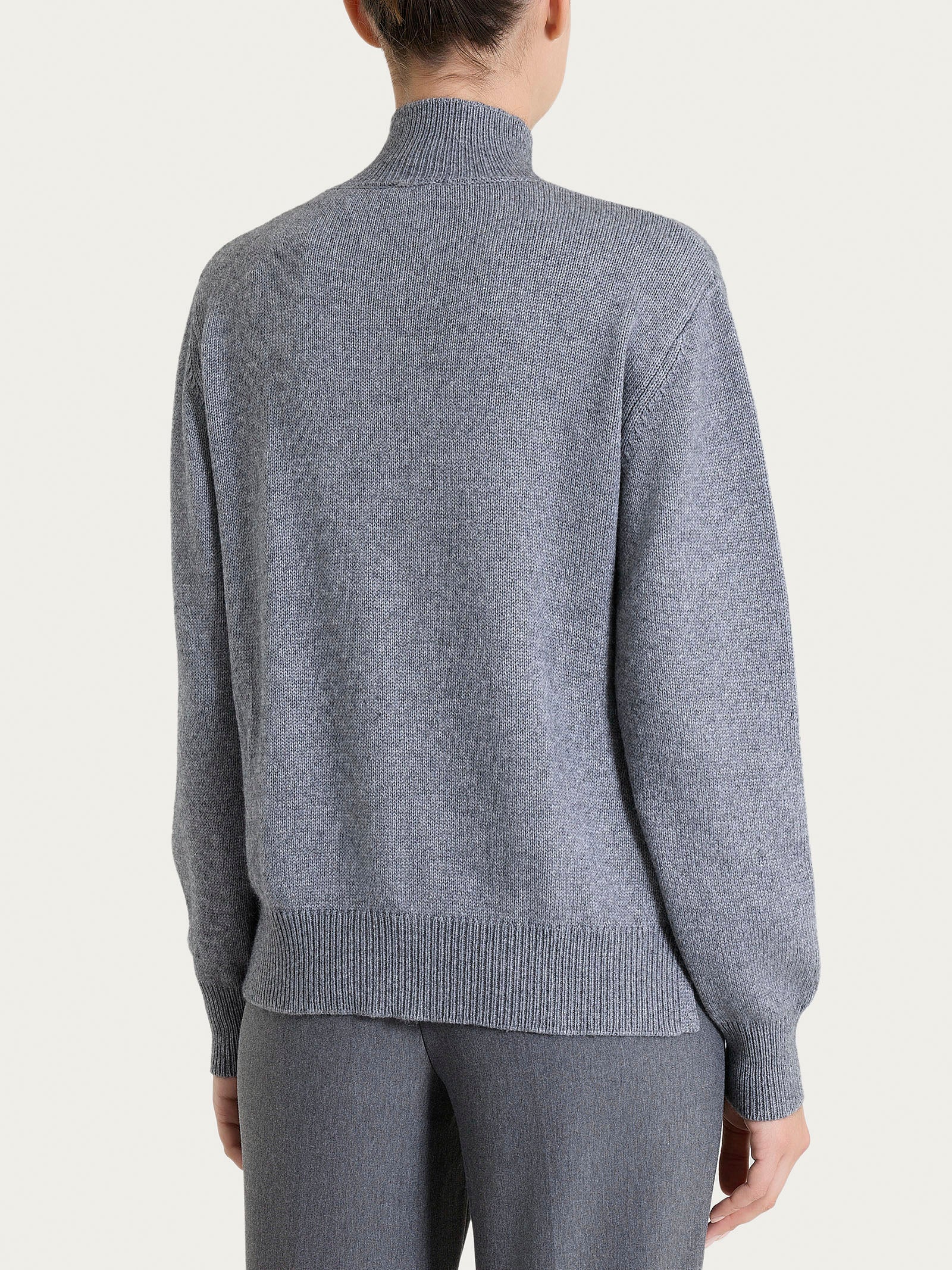 Ragno Natural Soft Cardigan Collo Alto Donna Ferro Melange