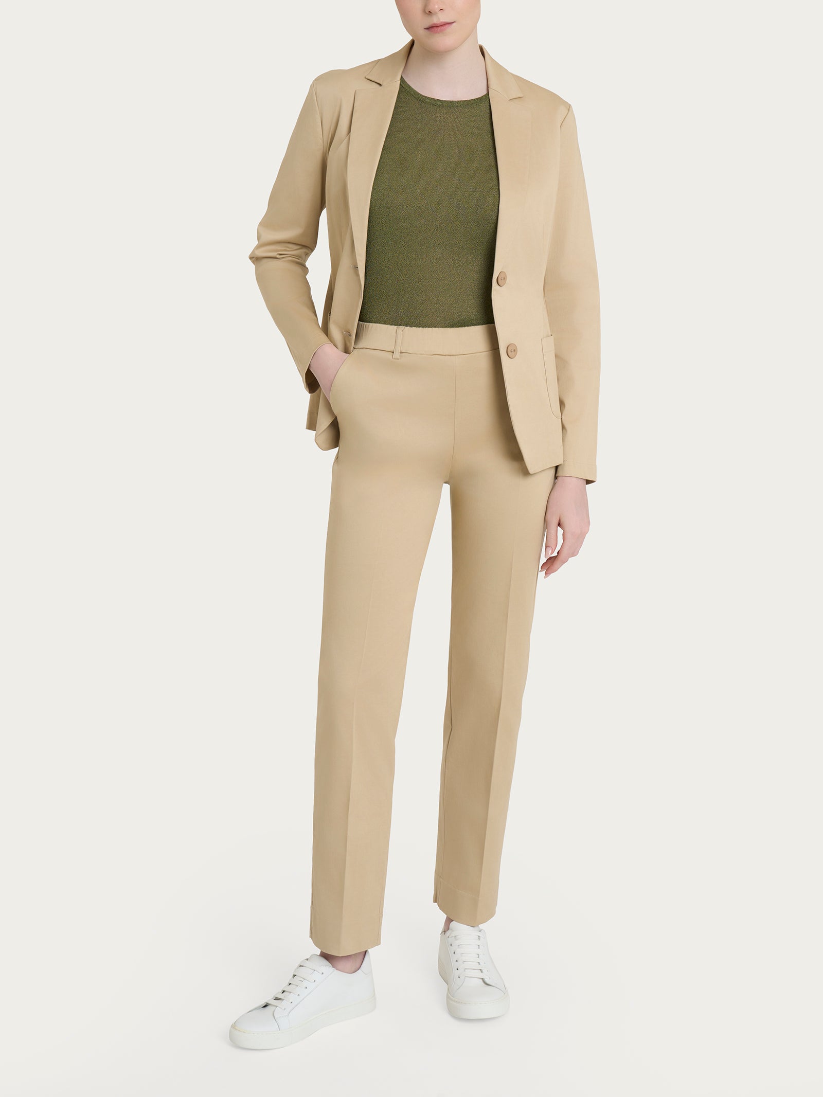Ragno Satin Power due bottoni blazer irish cream cotone