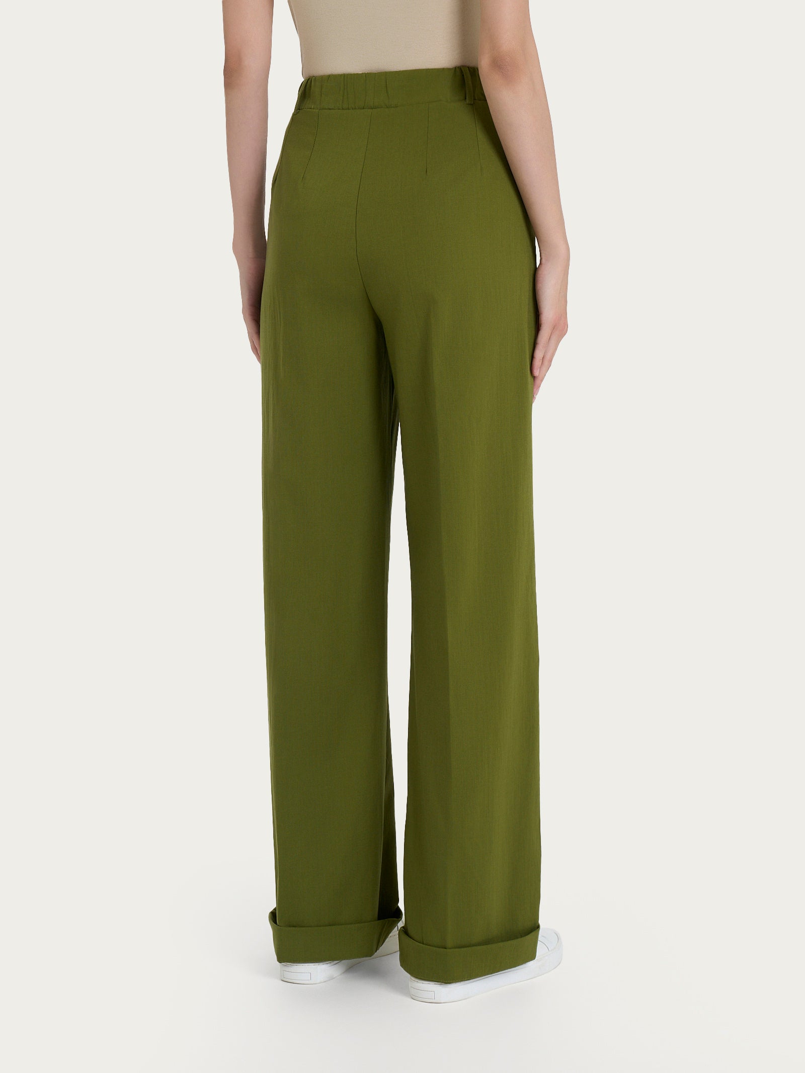 Ragno Super Natural pantalone ampio verde Sphagnum
