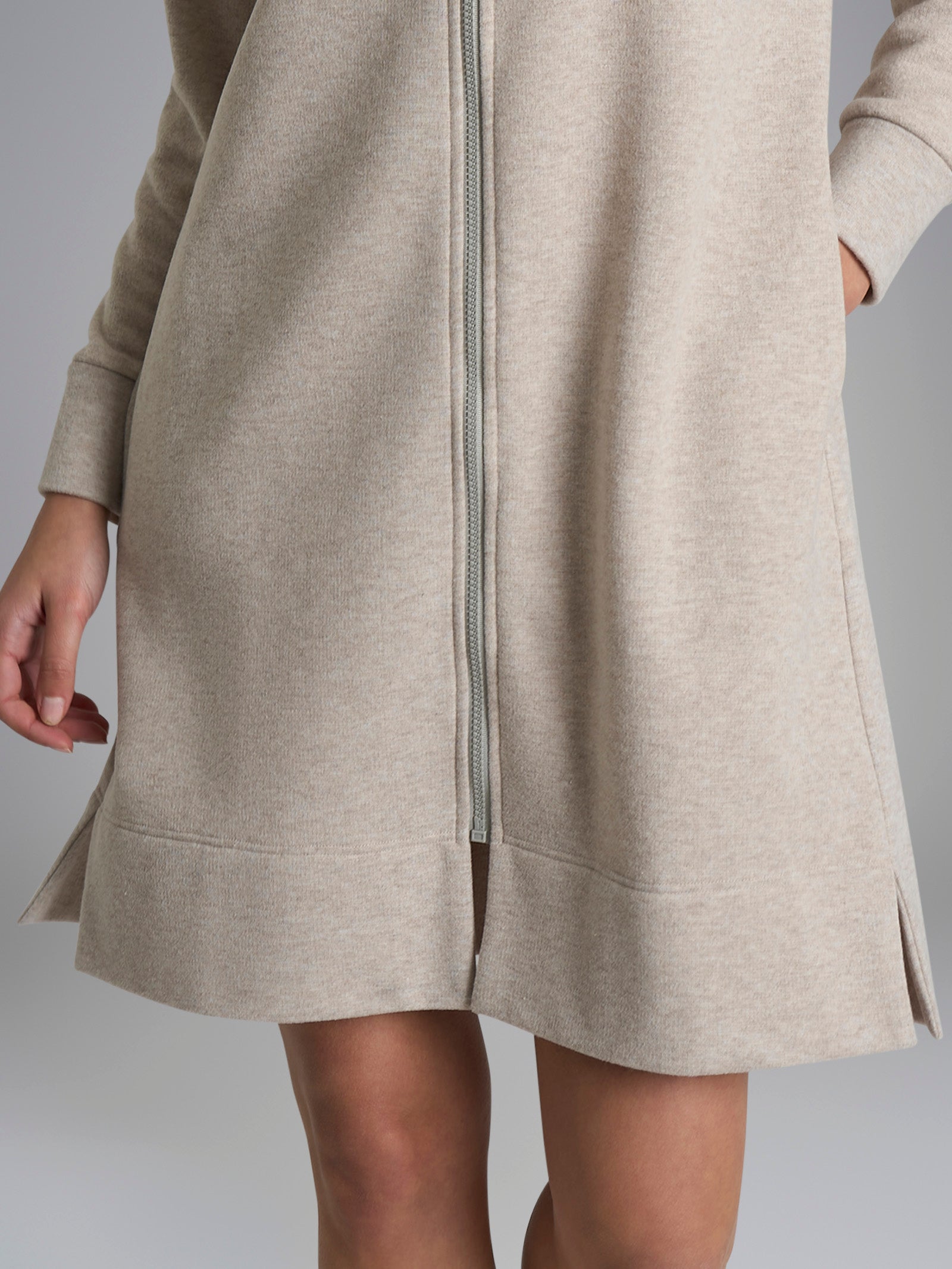Ragno Cotton Eco Pile vestaglia zip cement