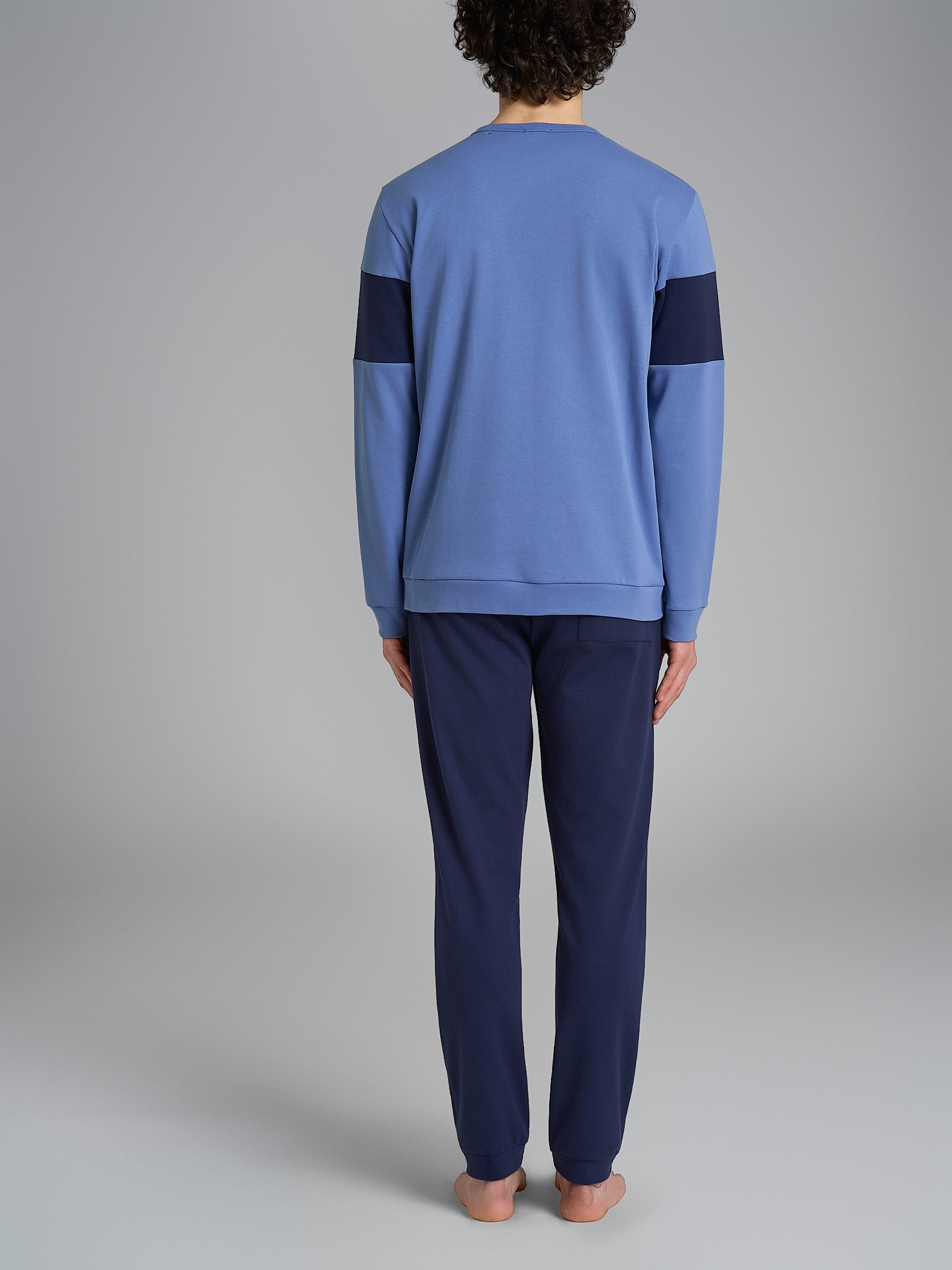Ragno Sport Pigiama Lungo Serafino cotone Colony Blue