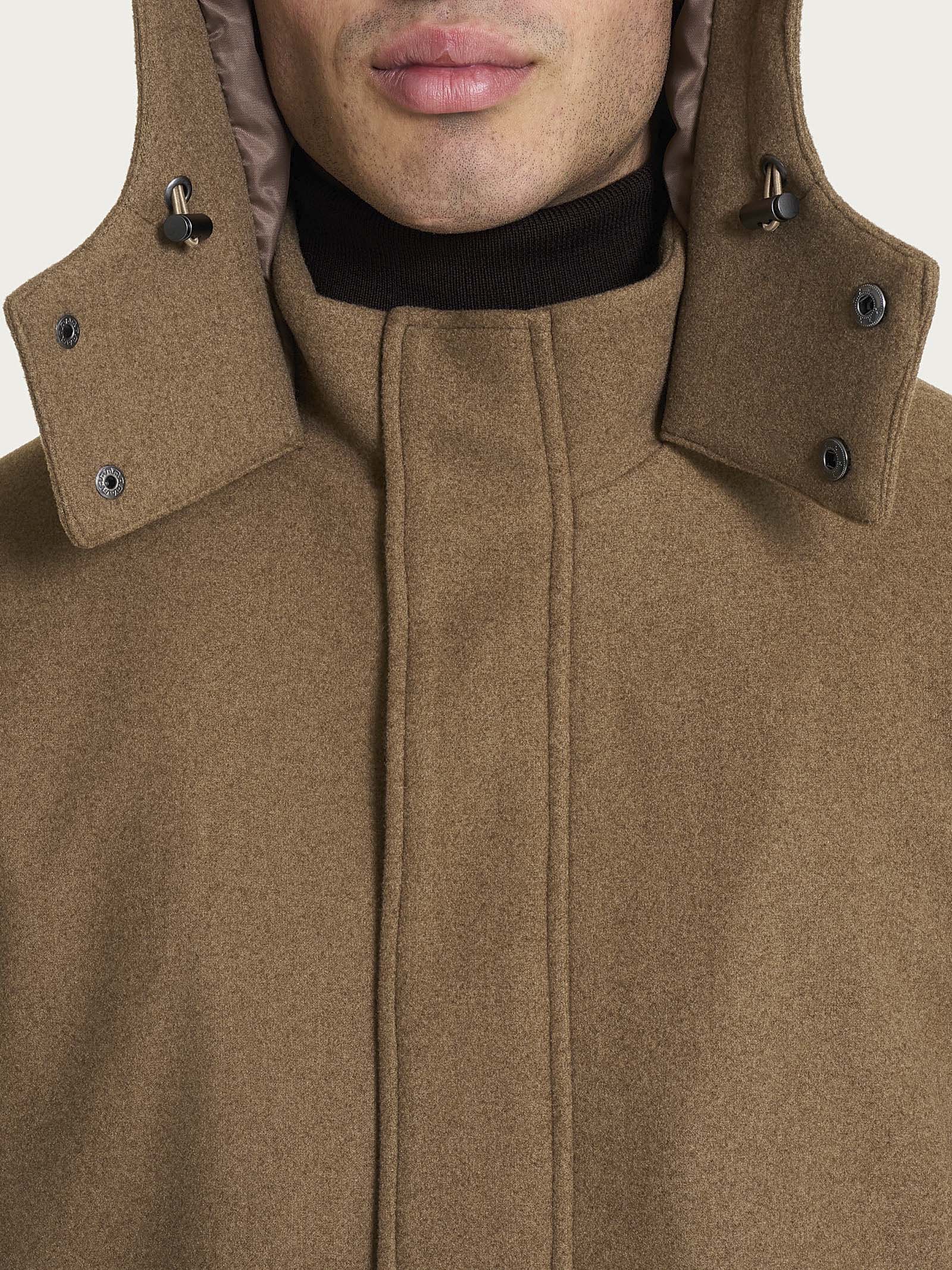 Ragno Vegan Wool Parka Castoro Mel. uomo cappuccio