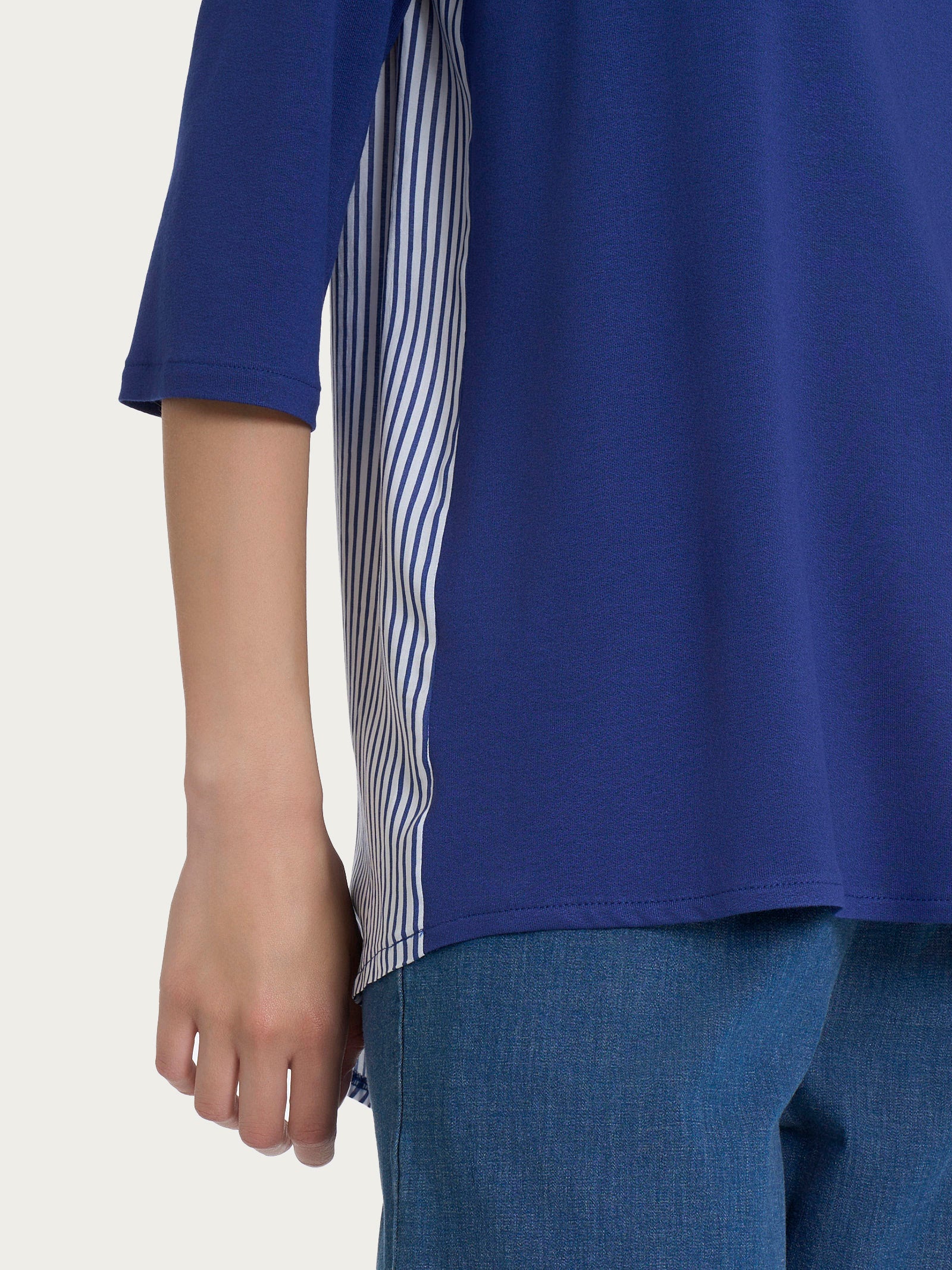 Ragno Maglia Manica 3/4 Blu Blueberry Retro Righe