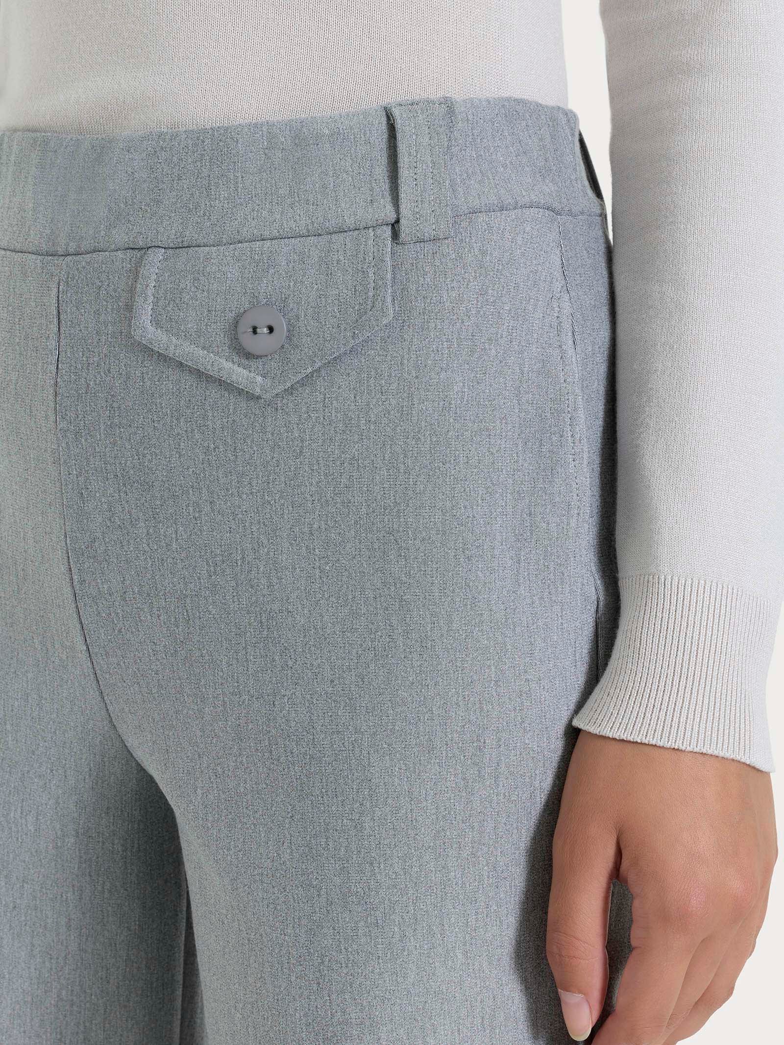 Ragno The Wide Leg Pantalone Ampio Compact Grigio Mel.