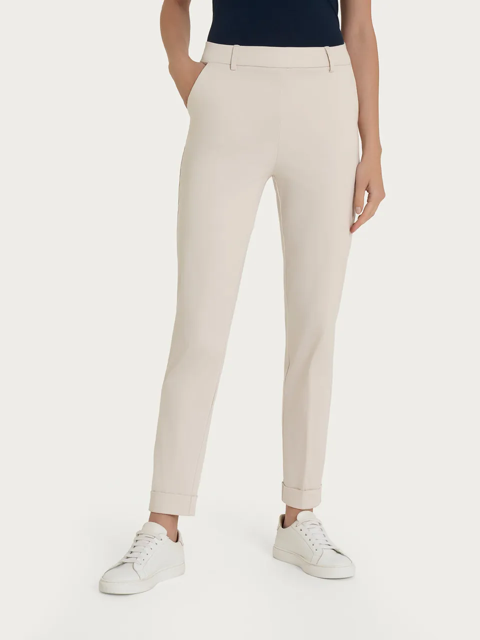 Ragno Satin Power chino slim Champignon pantalone satin cotone