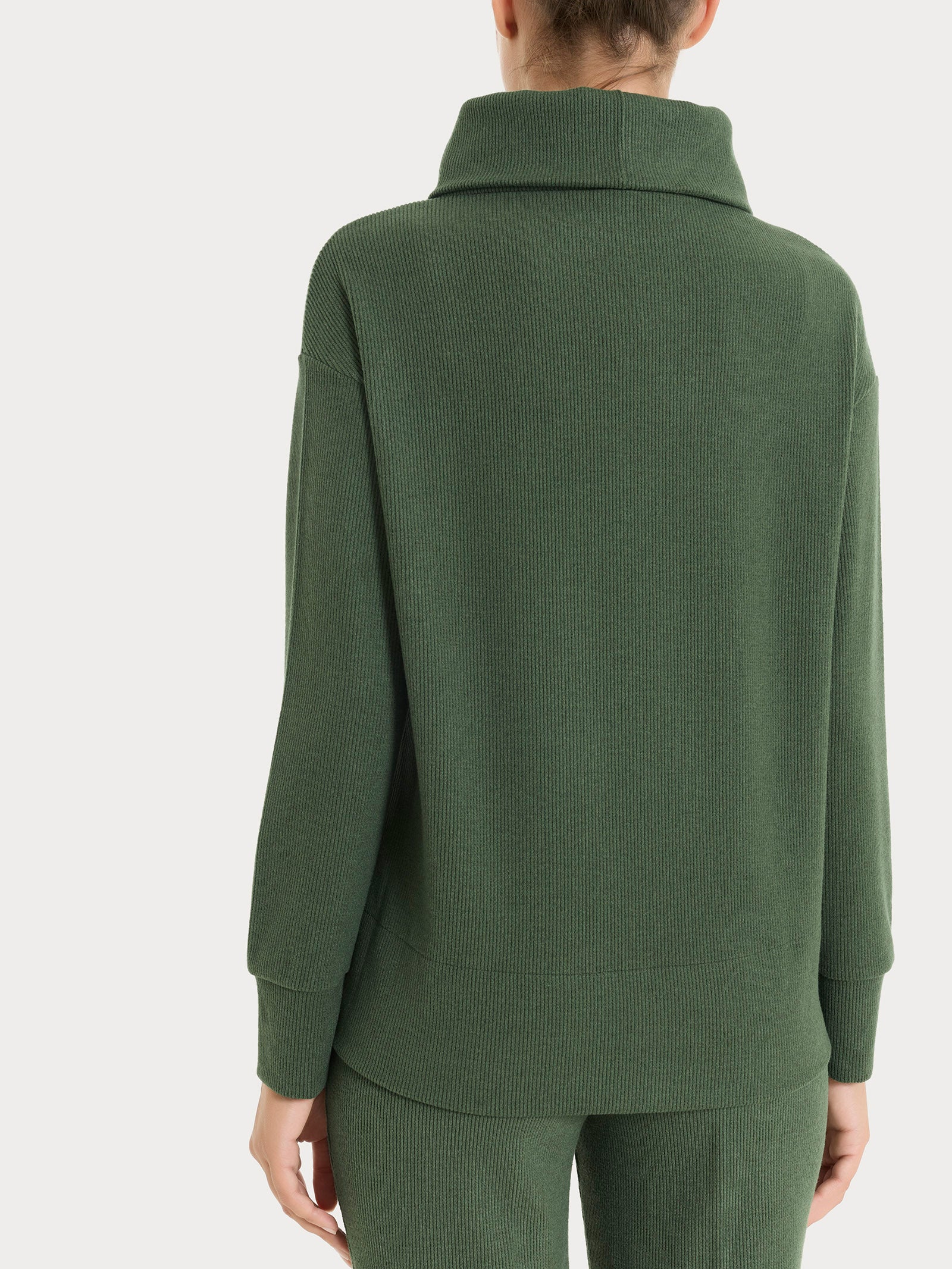 Ragno Velvet Felpa Collo Ciambella Over Bronze Green