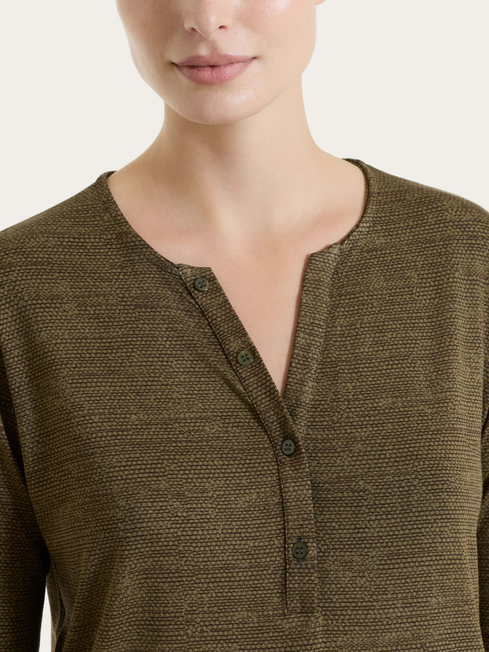 Ragno Perfetta Revolution Maglietta Collo Serafino Viscosa Military Olive