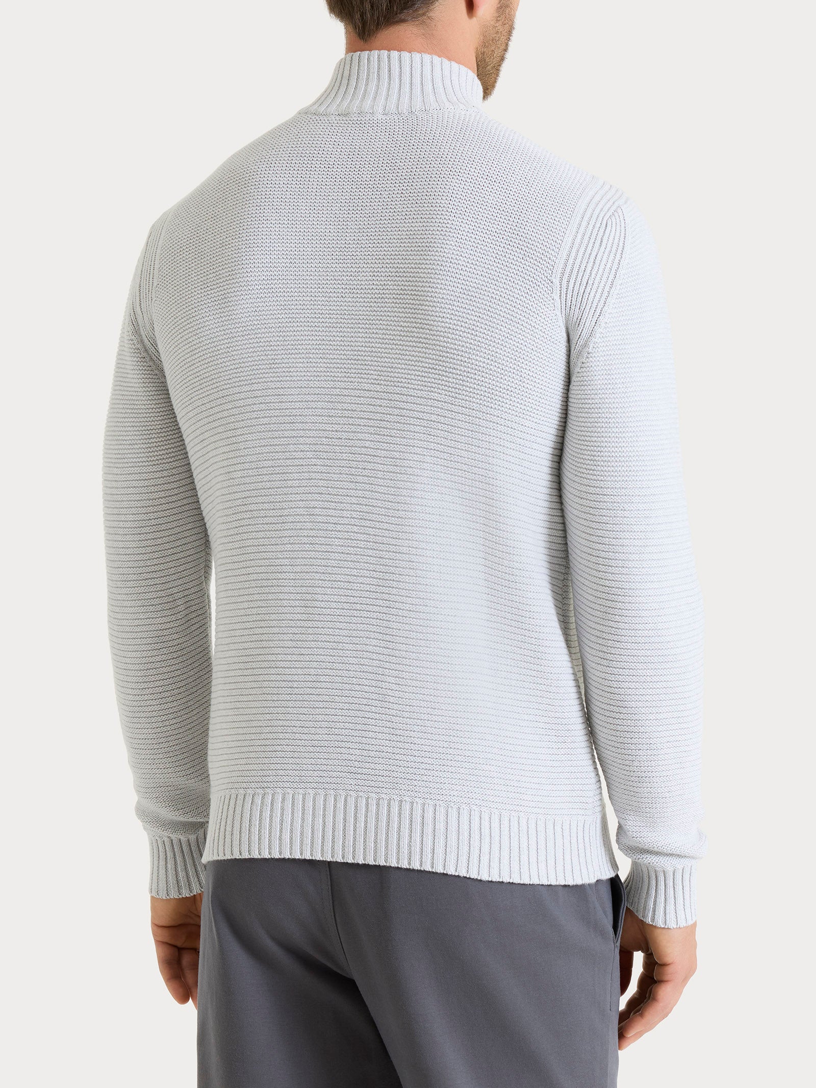 Ragno Winter Cotton lupetto zip bottoni uomo Dawn Blue Mel. puro cotone