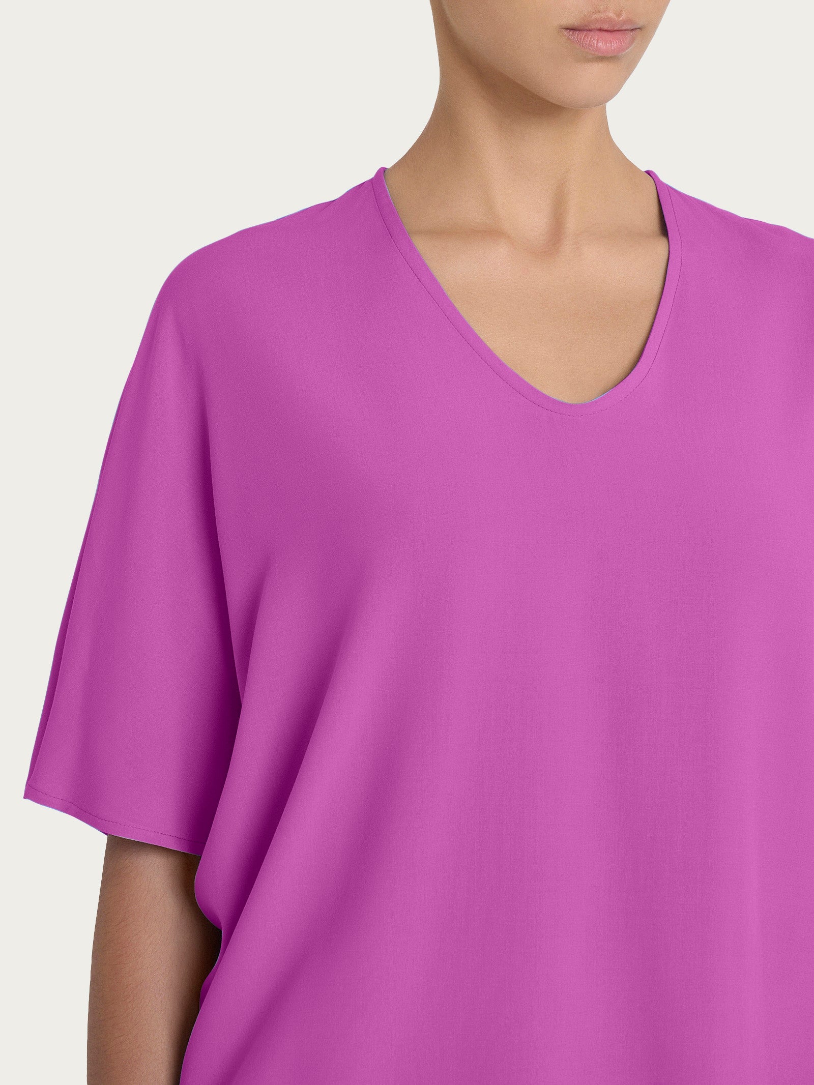 Ragno EcoSeta Blusa Scollo V Manica Gomito Cattleya Viscosa