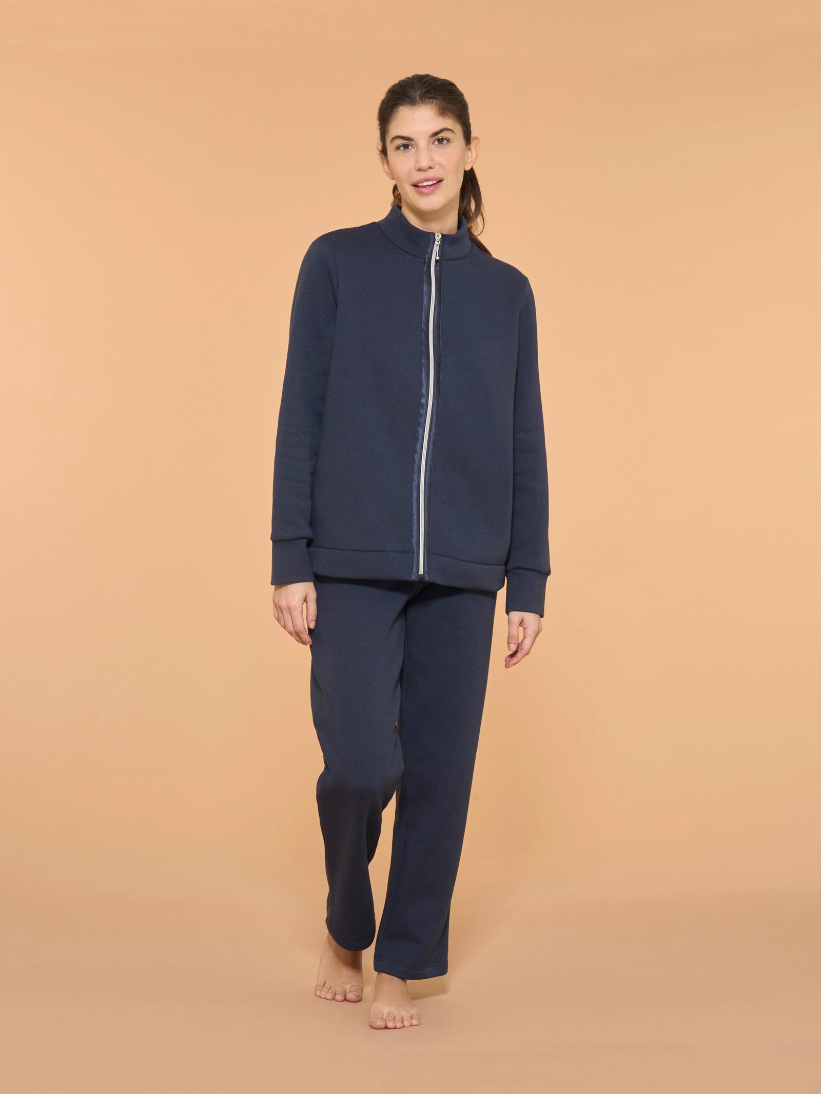 Ragno Comfort Tuta felpata collo alto tuta Navy Blazer felpa calda